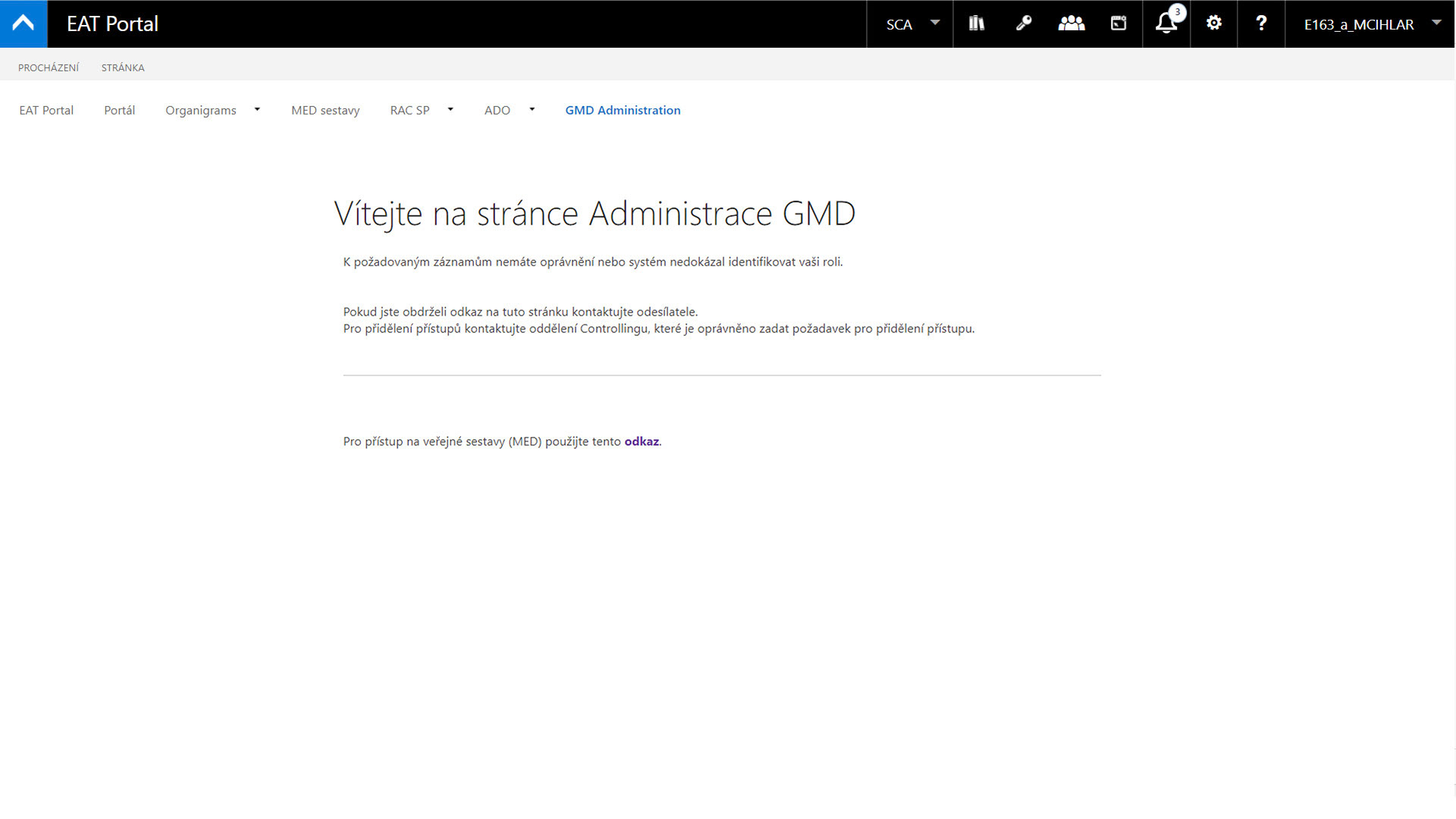 Original page with restricted access