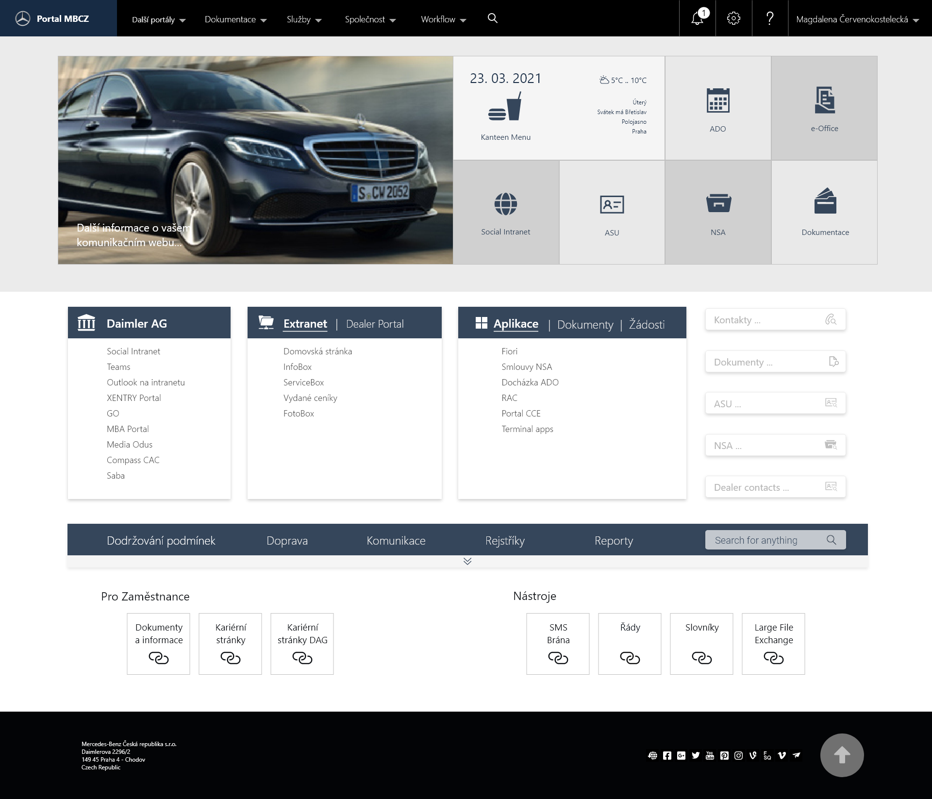 Intranet redesign variation - Light UI