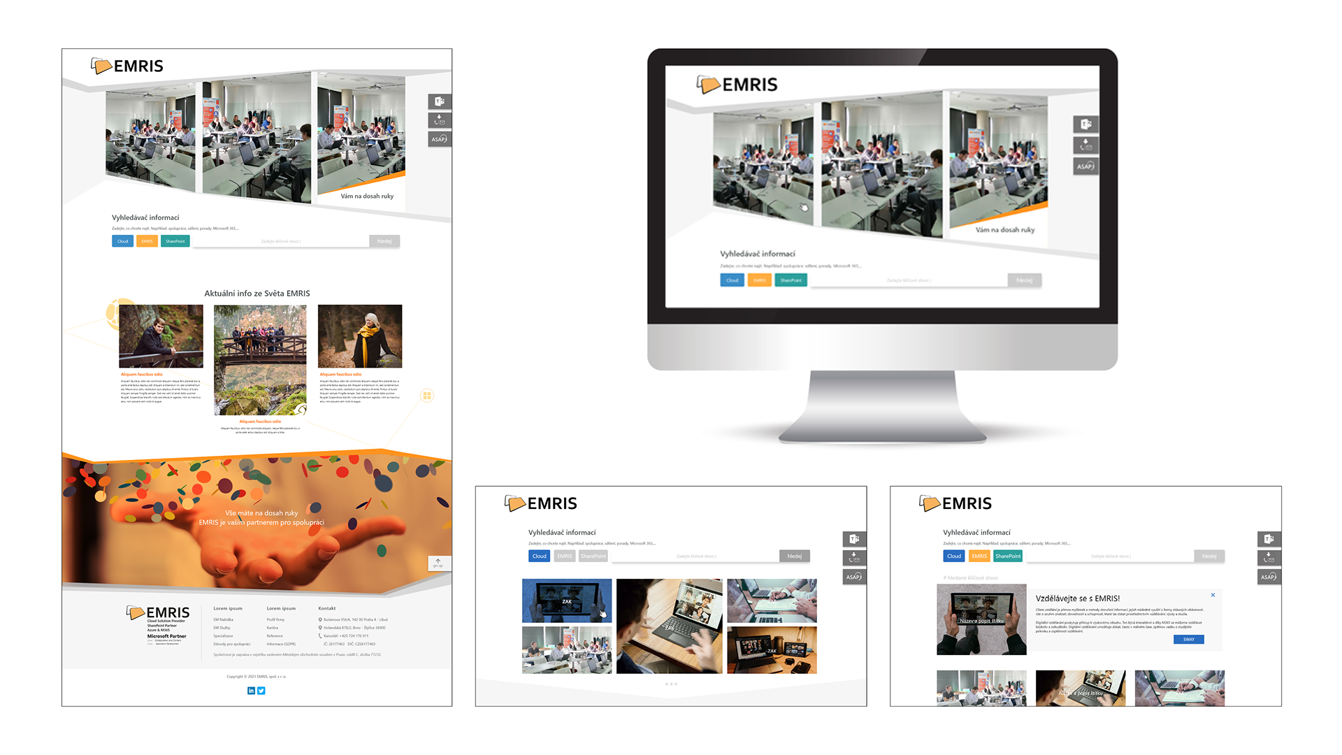 Website redesign concept for Emris — early exploration that was not implemented.