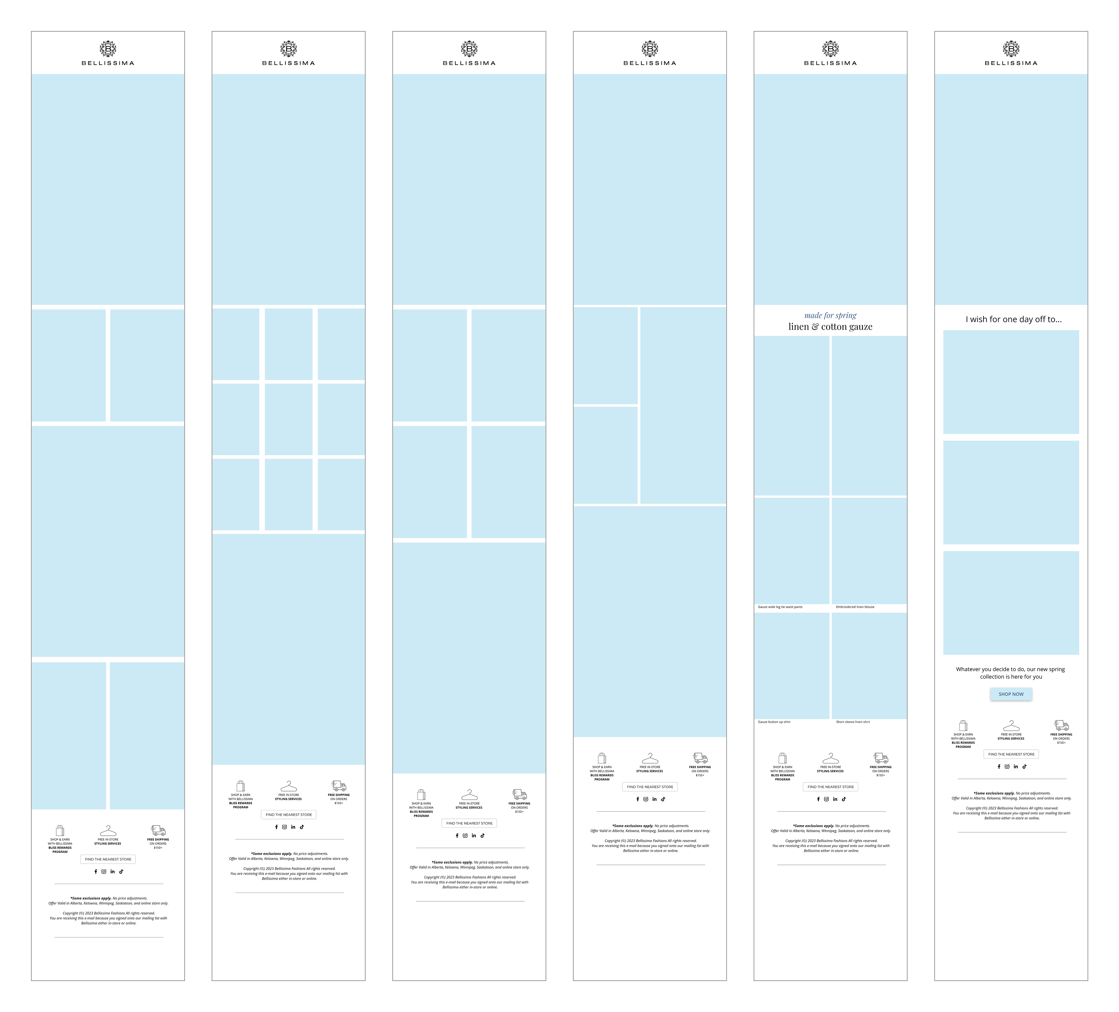 Email template - content layout examples