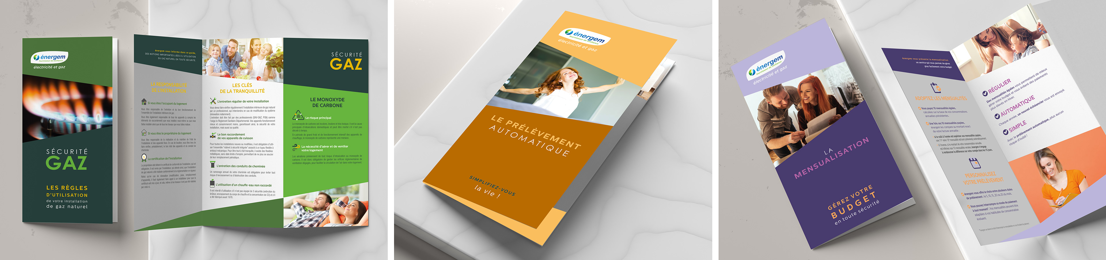 Campagne de communication énergem / Dépliant à destination des clients particuliers abonnés