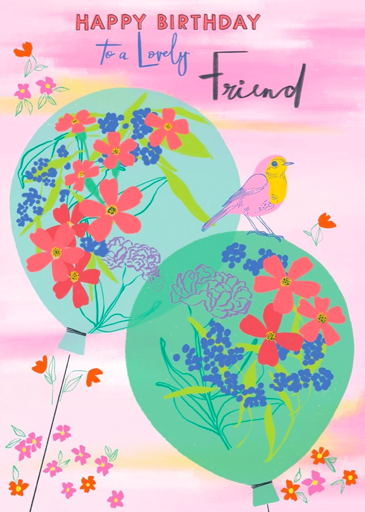 Happy Birthday Lovely Friend-balloon