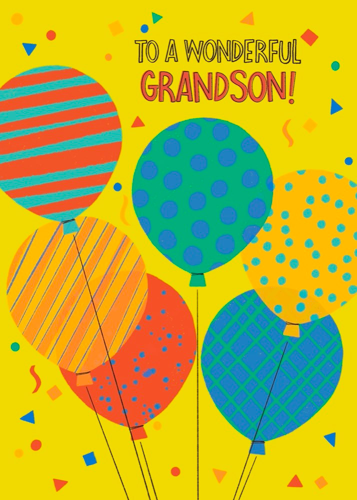 To A Wonderful Grandson -Balloons