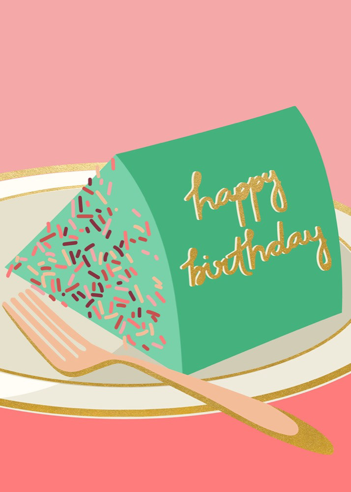 Cake slice-Happy Birthday