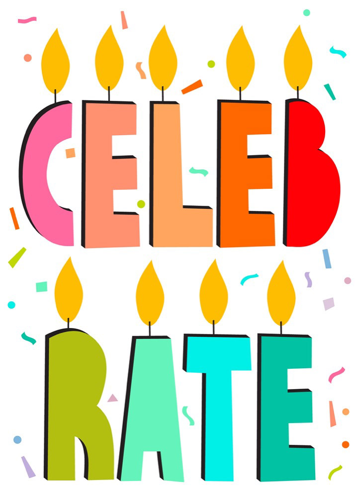 Celebrate - Candles on white