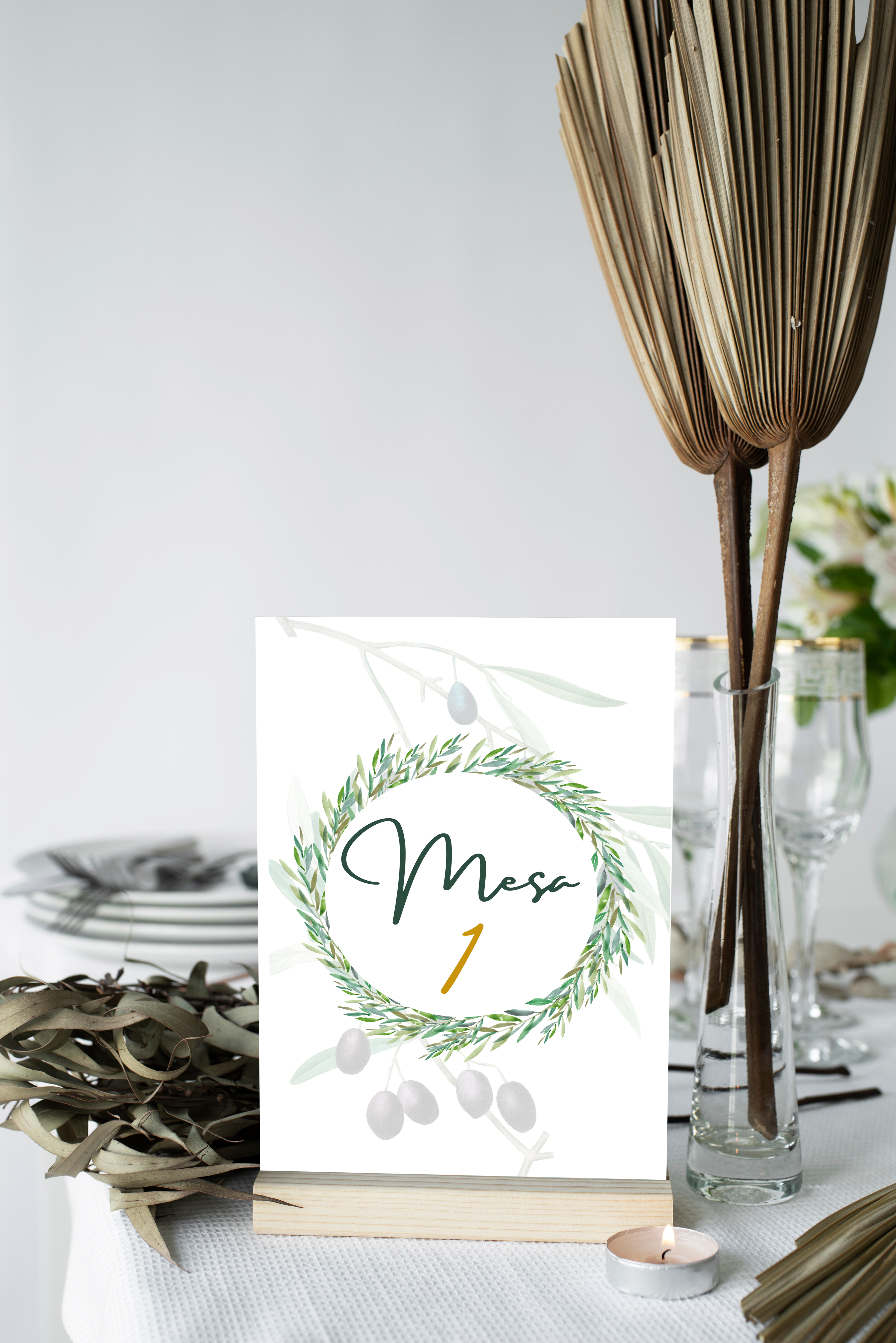 Diseño de números de mesa para eventos para Boda Rosa 
