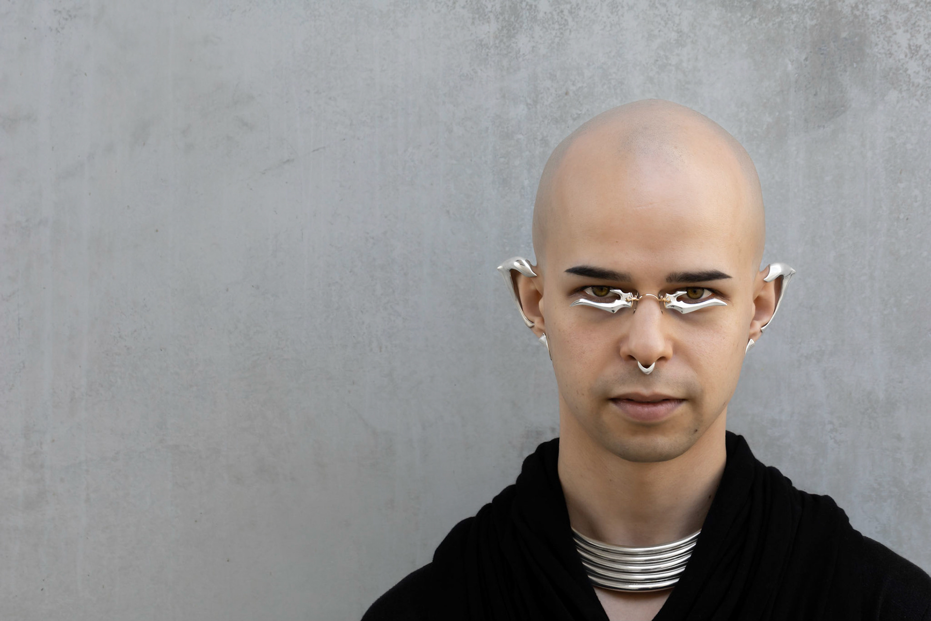 Sterling Silver Spectacles mounted on Antique Gold Filled Pince-nez, Tailored Sterling Silver Ear Caps and Nails