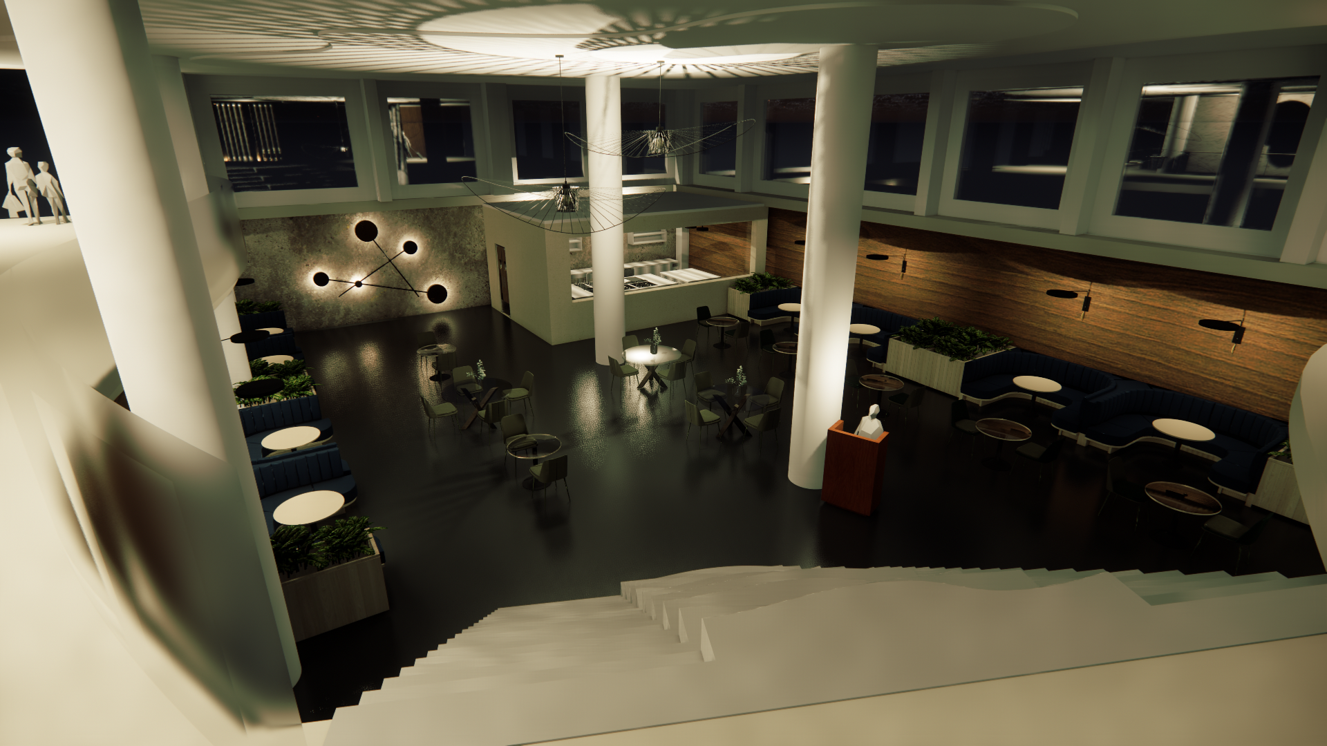 Overlooking Restaurant Entrance