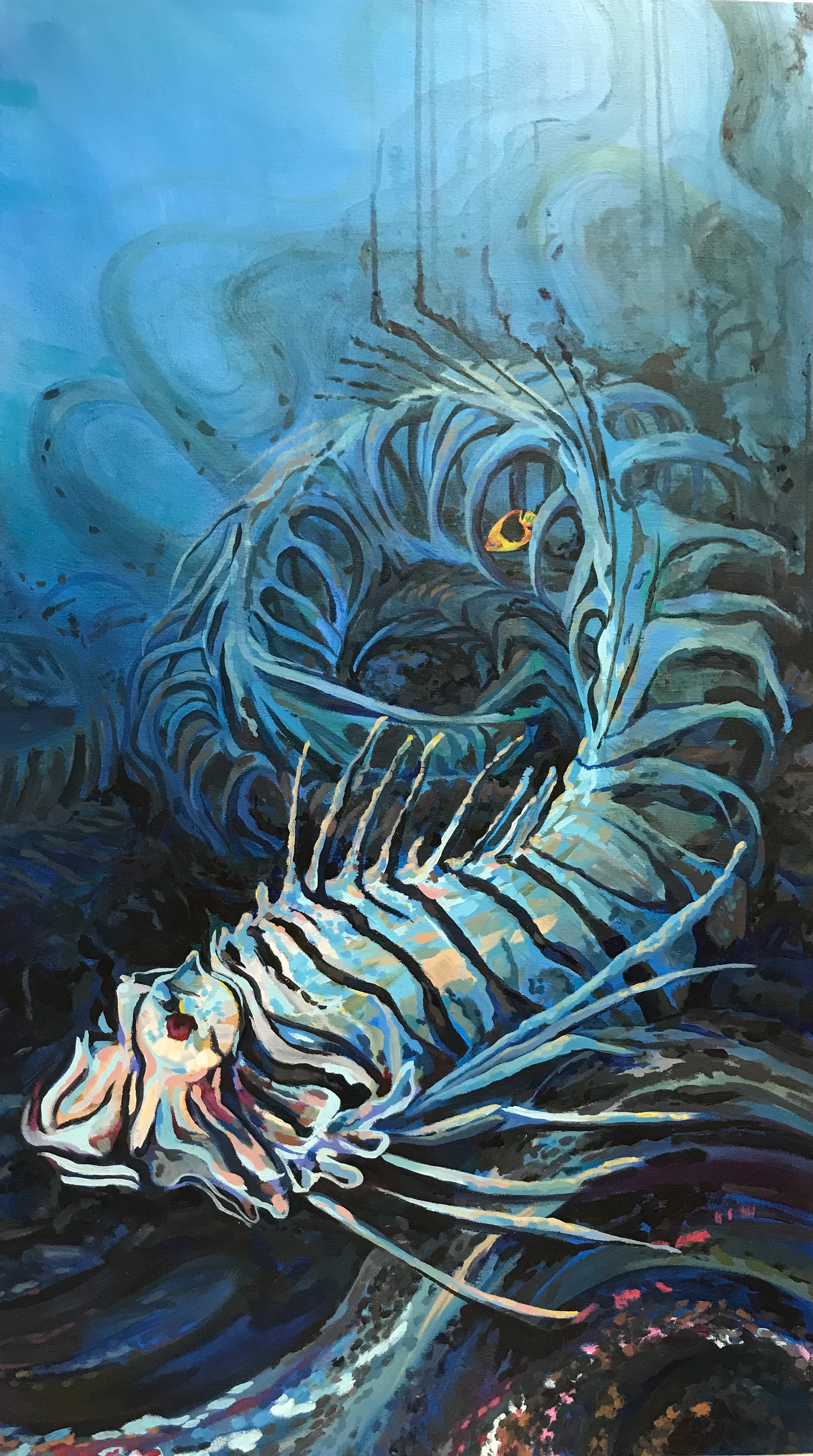Collapse P2, 24 x 41 in. Acrylic on canvas (2022)