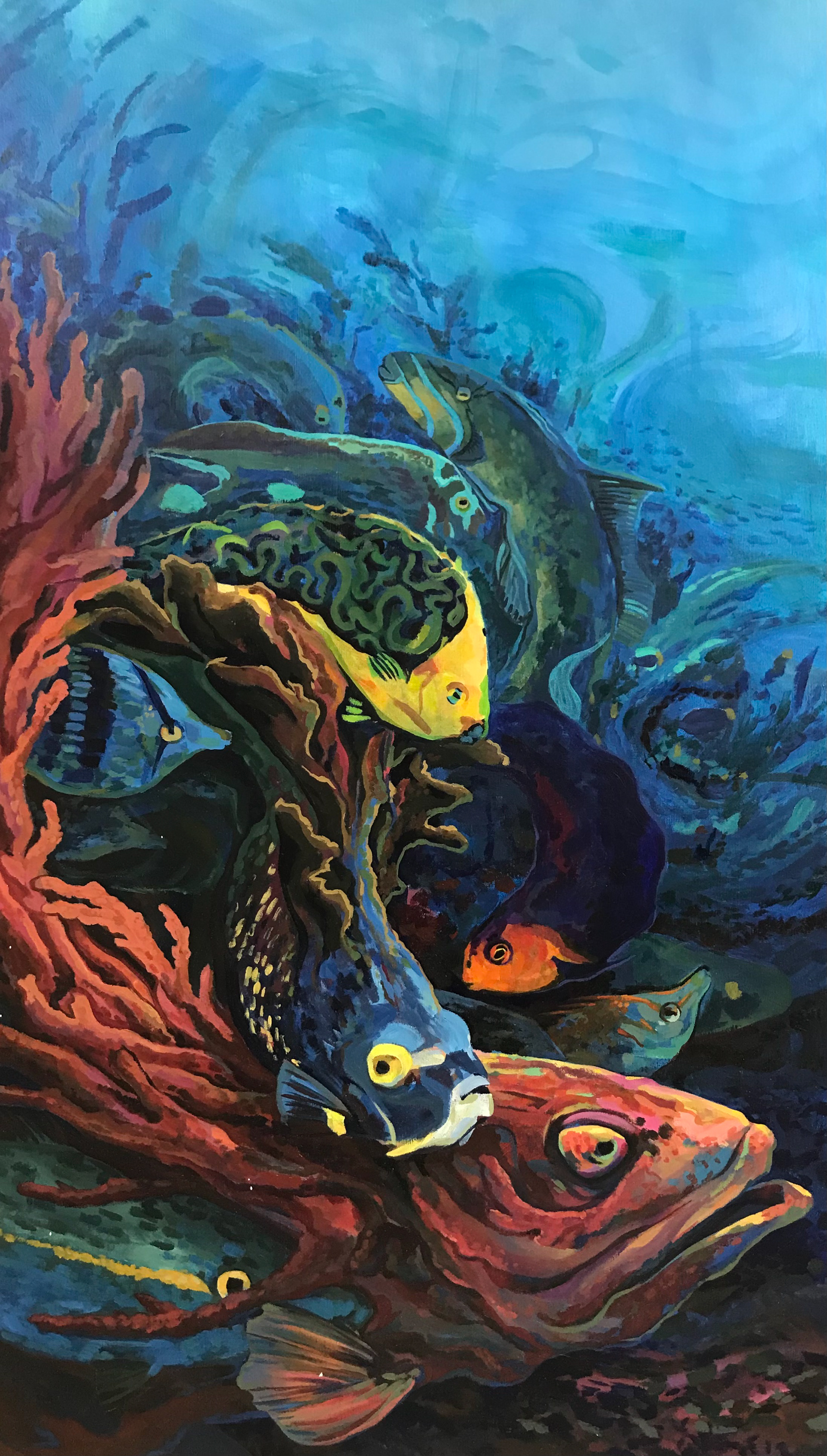 Collapse P1, 24 x 41 in. Acrylic on canvas (2022)