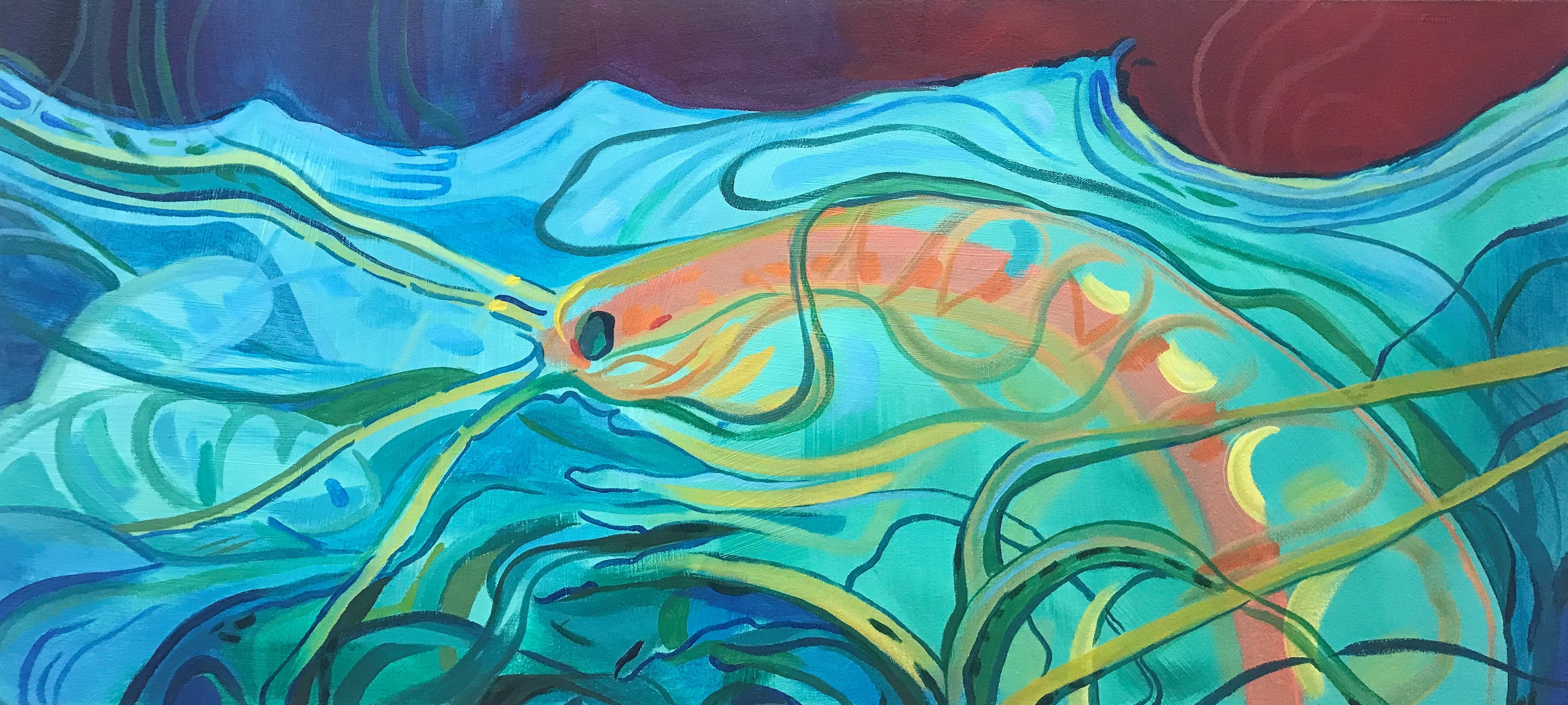 Foward 16 x 35in. Acrylic on canvas (2023)