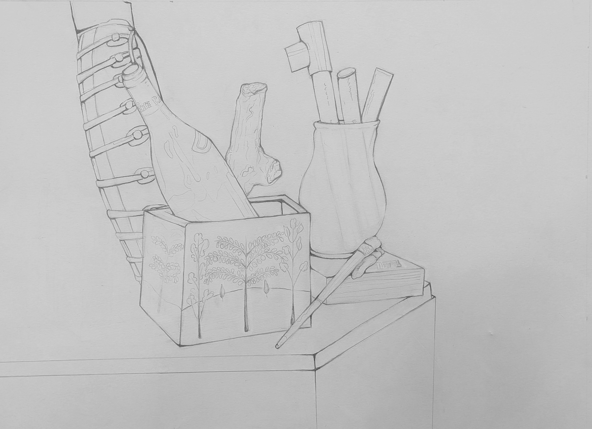 "Lean." Graphite 19" x 24" 2024