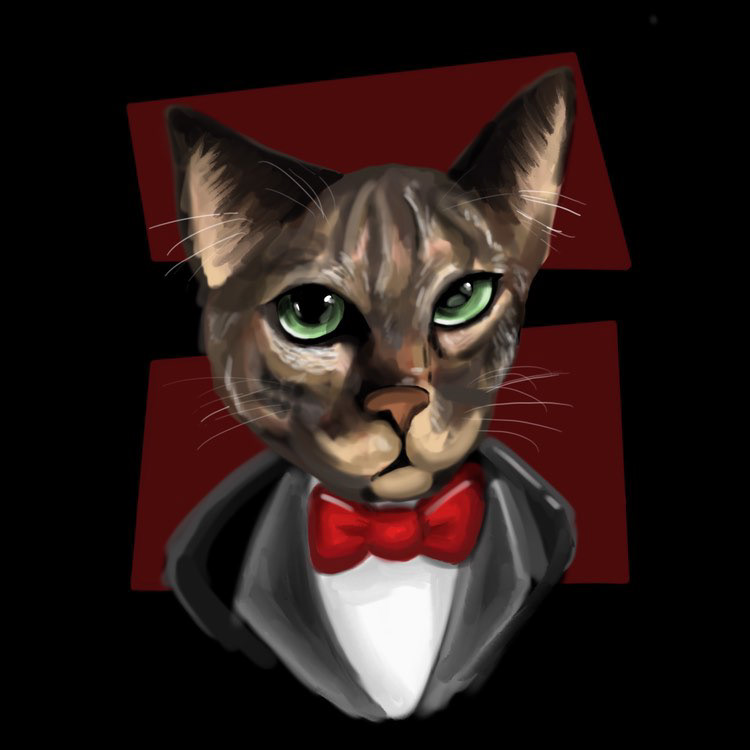 "Dapper Cat" Procreate 2025