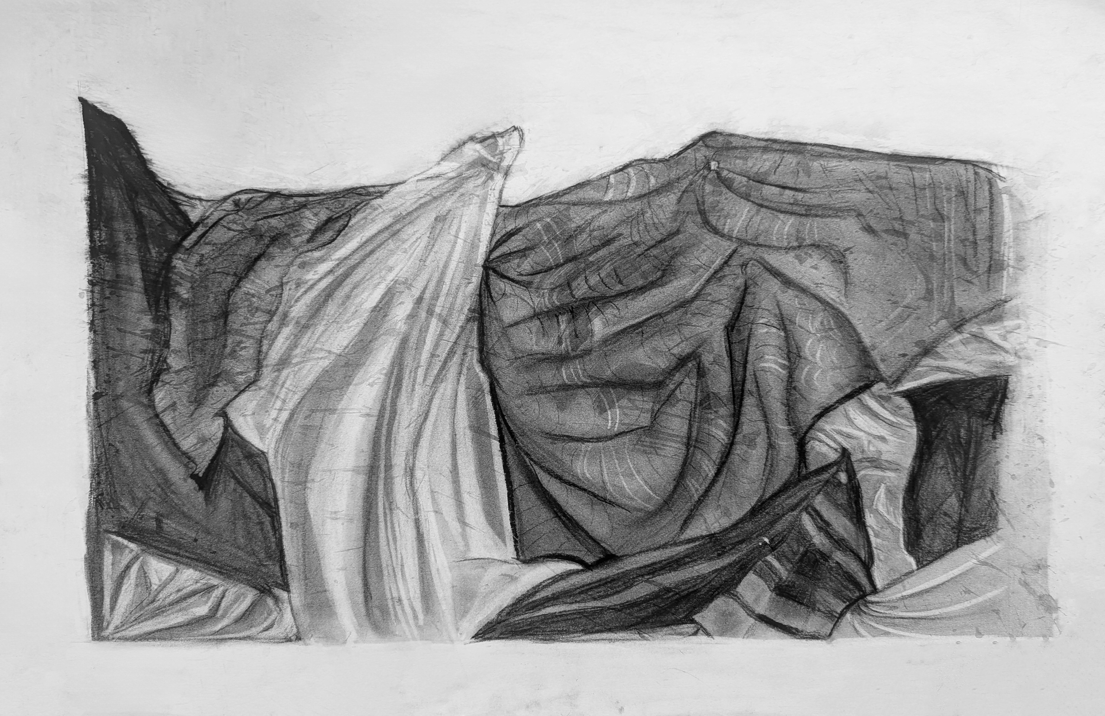"Drapery" Charcoal 19" x 24" 2024