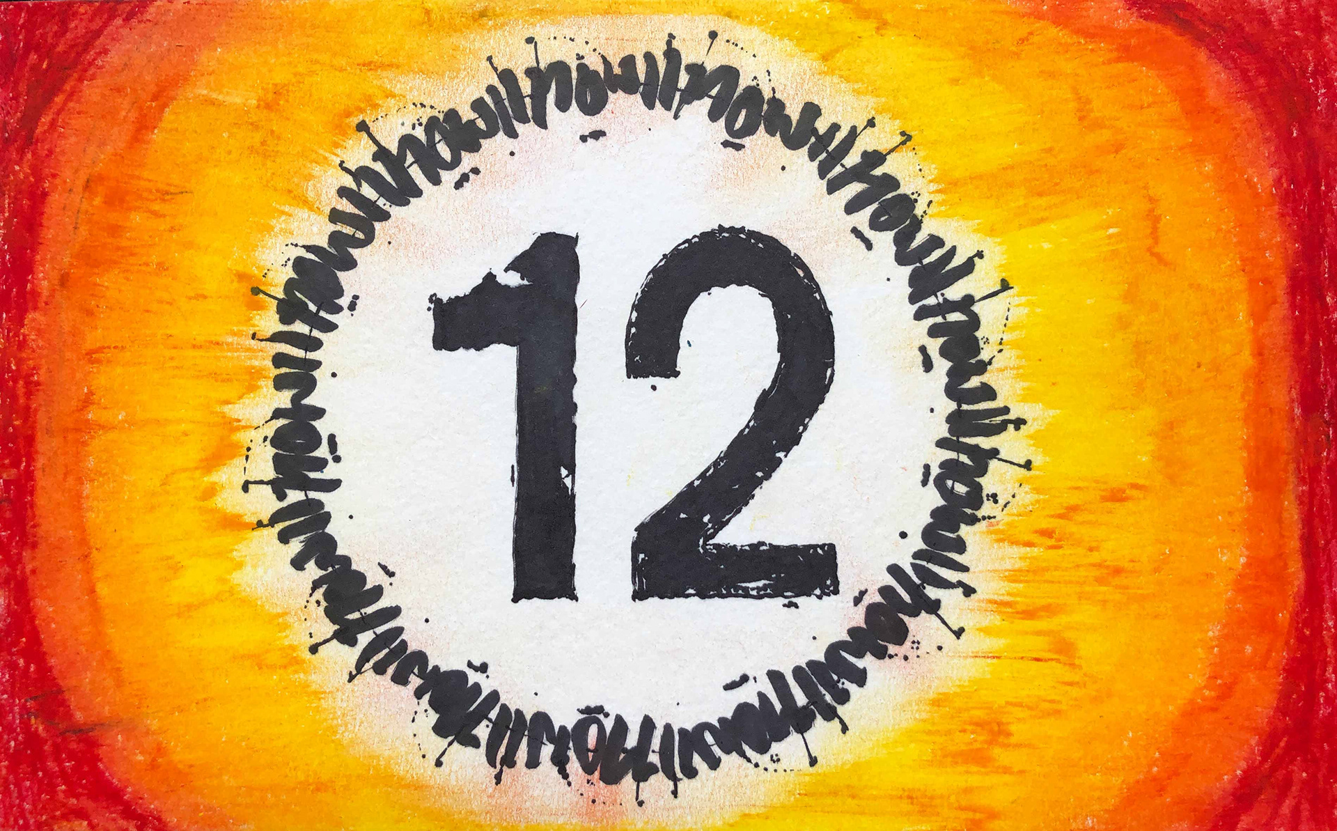 12:now 11 - Pastel & ink on paper - 5” x 8” - April 2020