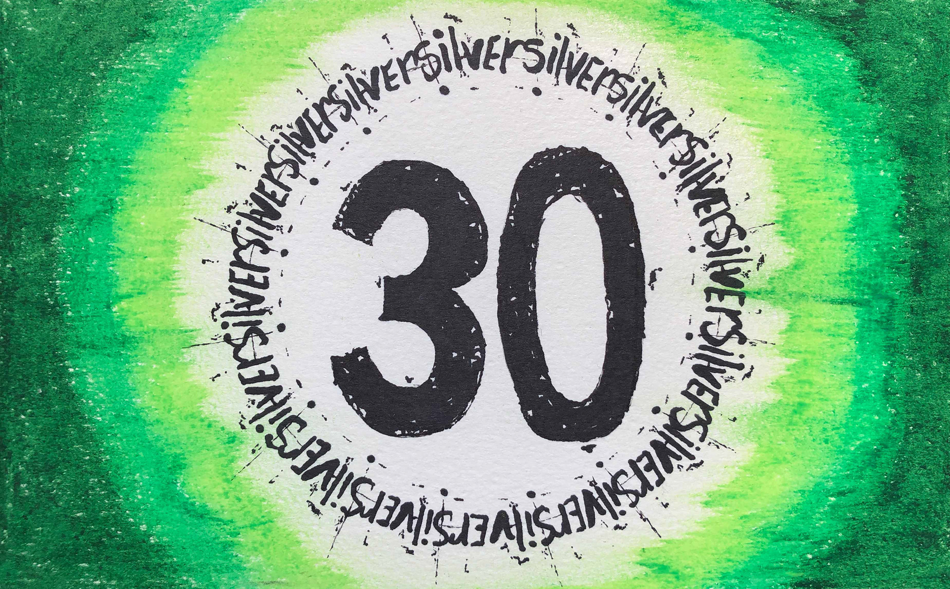 30: silver - Pastel & ink on paper - 5” x 8” - April 2020