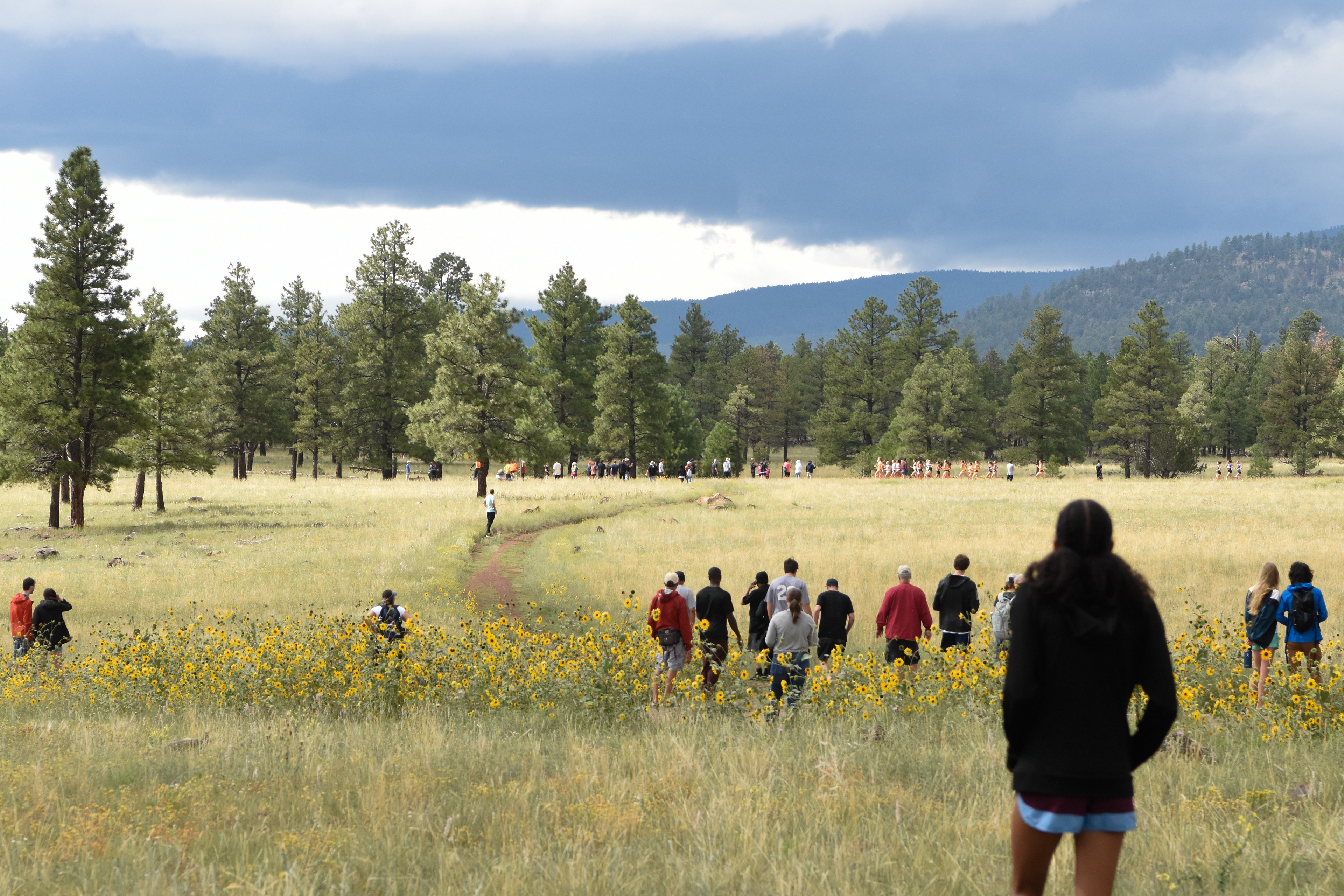 Spectators watch from afar as runners race during the George Kyte Classic at Buffalo Park, Sept 2. 