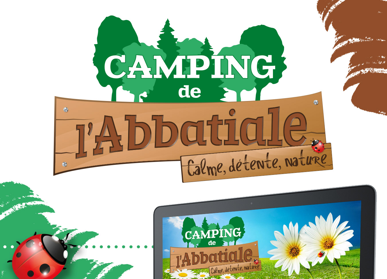 Identité visuelle "Camping de l'Abbatiale" Logo, bannière e-mail