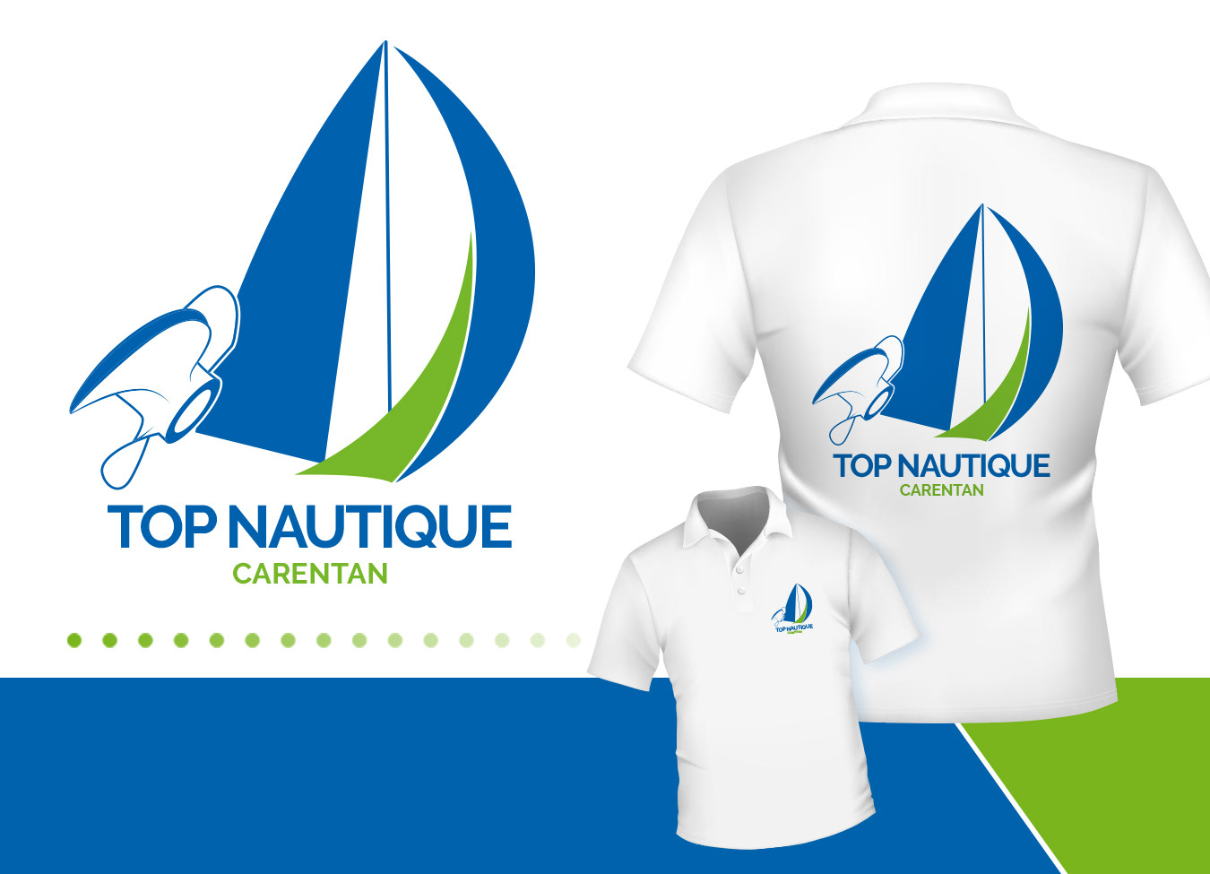 Logo Société "Top Nautique" Déclinaisons sur différents supports