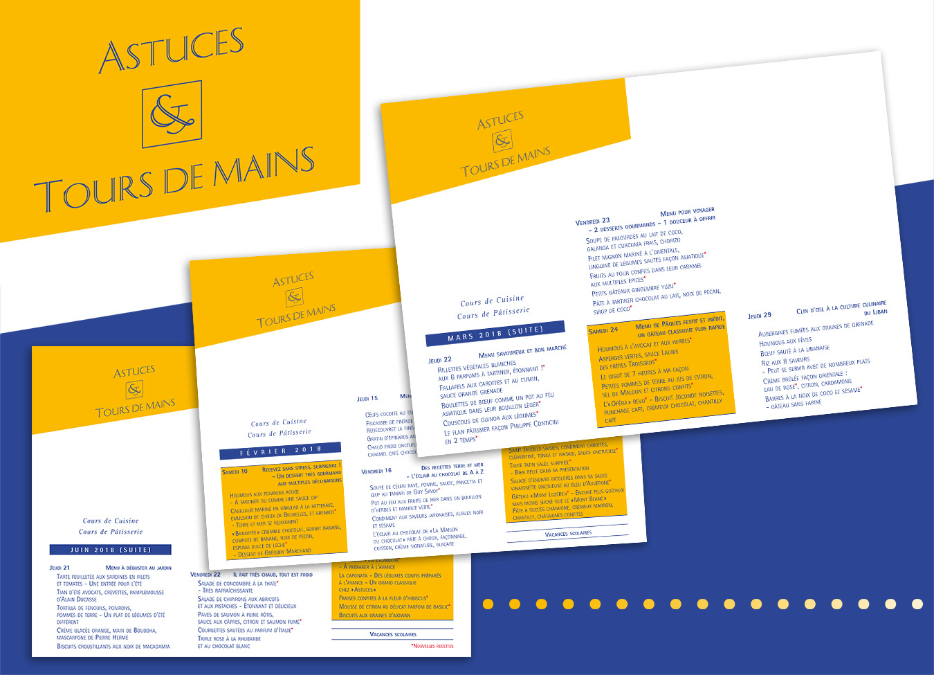 Programme "Astuces & Tours de mains" Cours de Cuisine