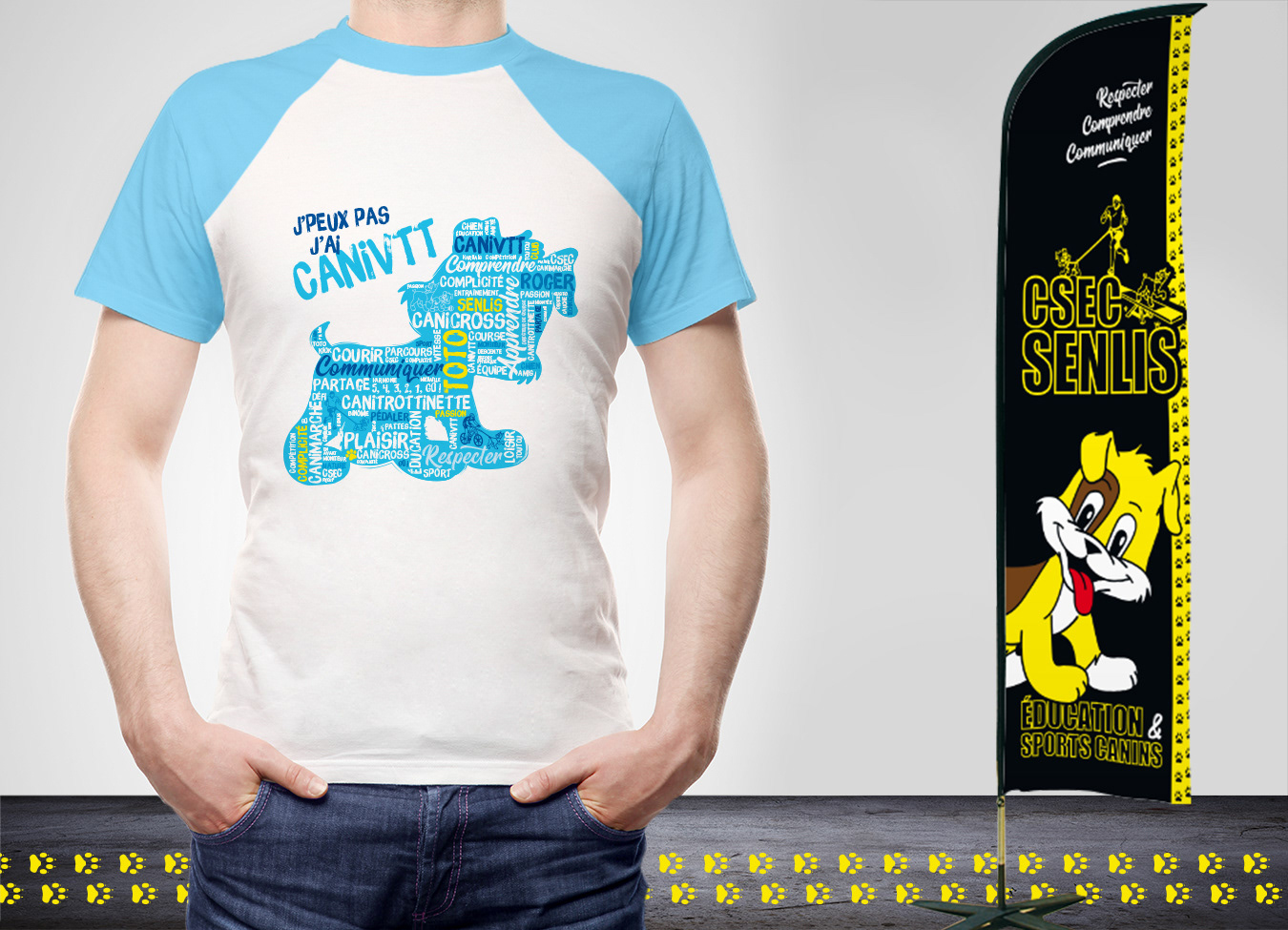 Tee-shirt à l'effigie du club, flamme Association "CSEC Senlis"
