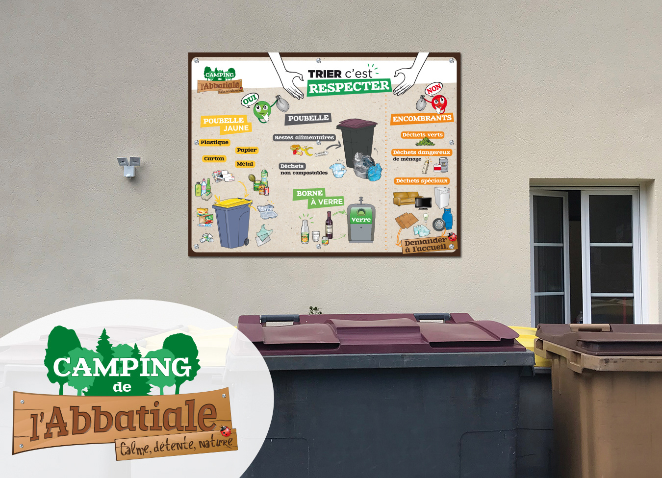 Panneau Tri sélectif Société "Camping de l'Abbatiale"