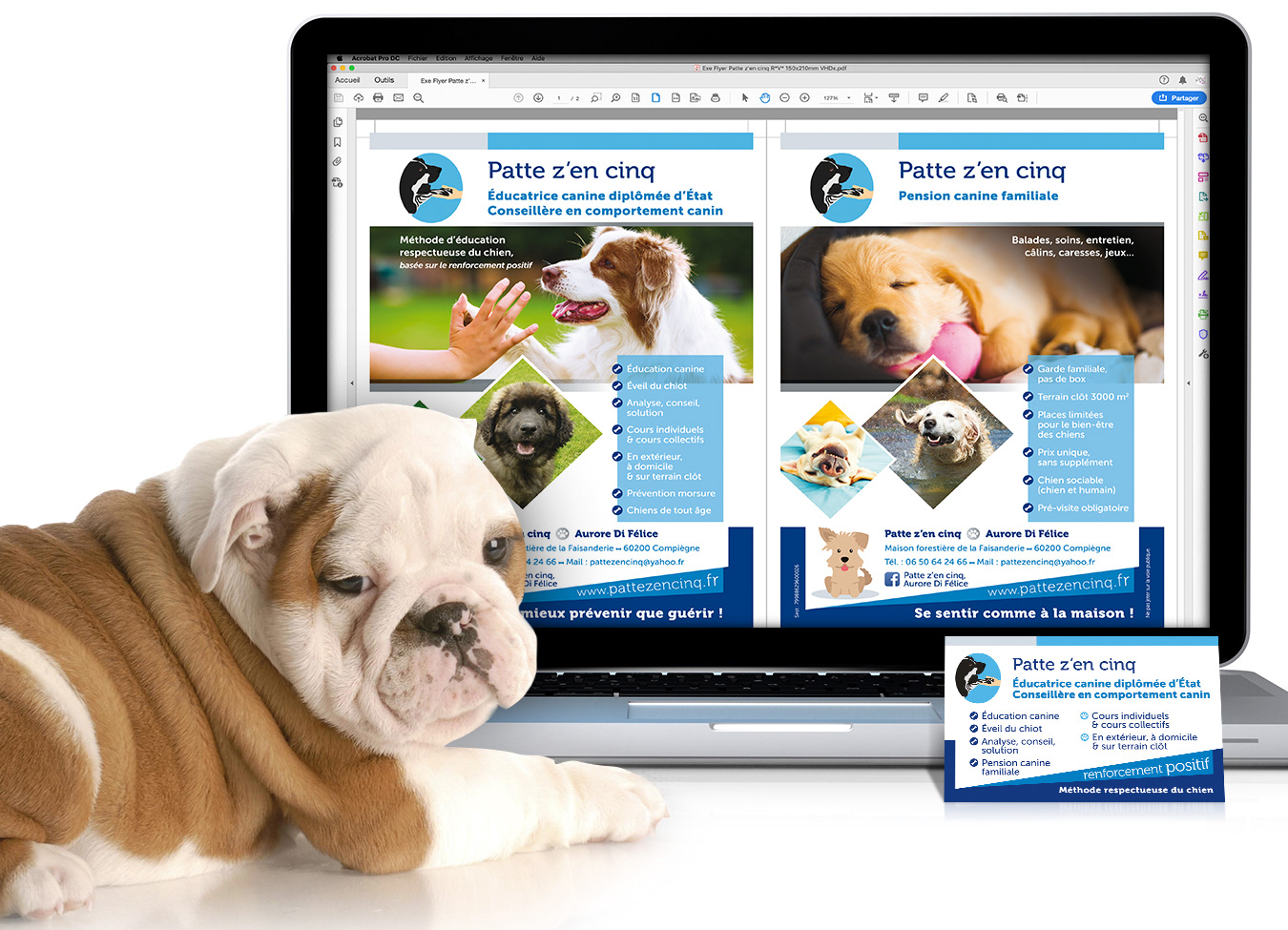 -Patte z'en cinq / Flyer recto verso - cartes de visite