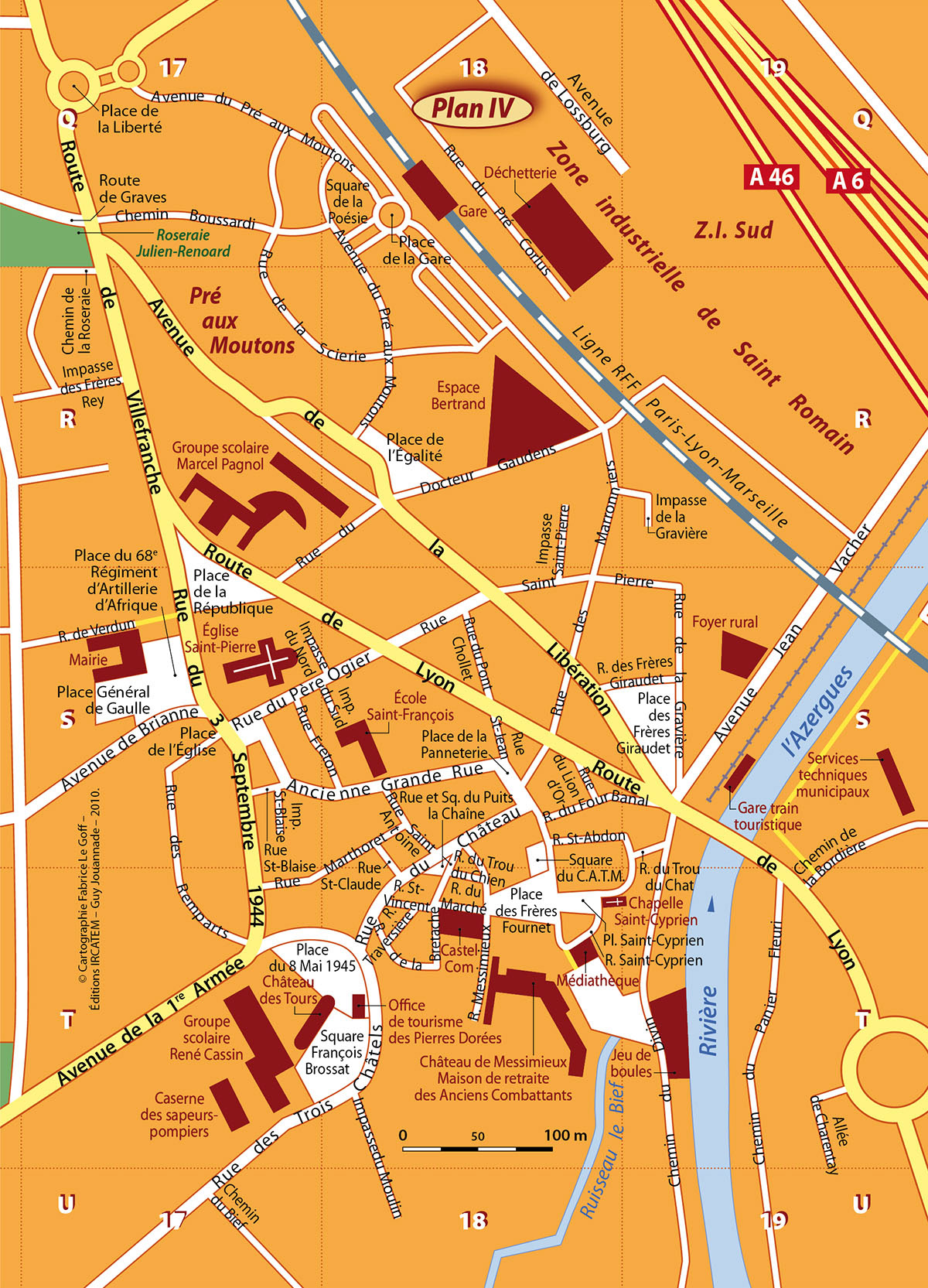 Plan de la commune d'Anse (69) • Éditions Ircatem • Cartographie Fabrice Le Goff