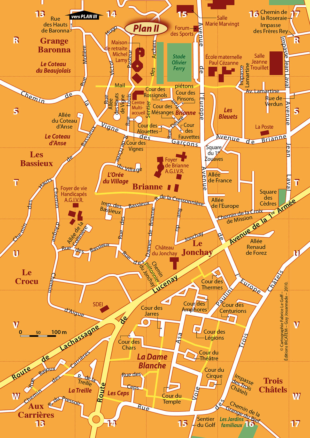 Plan de la commune d'Anse (69) • Éditions Ircatem • Cartographie Fabrice Le Goff