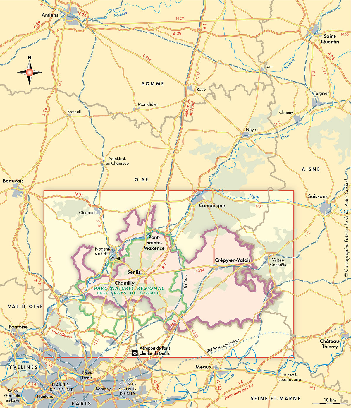 Pays “Sud de l’Oise”. Carte de situation • Acter Conseil • Cartographie Fabrice Le Goff