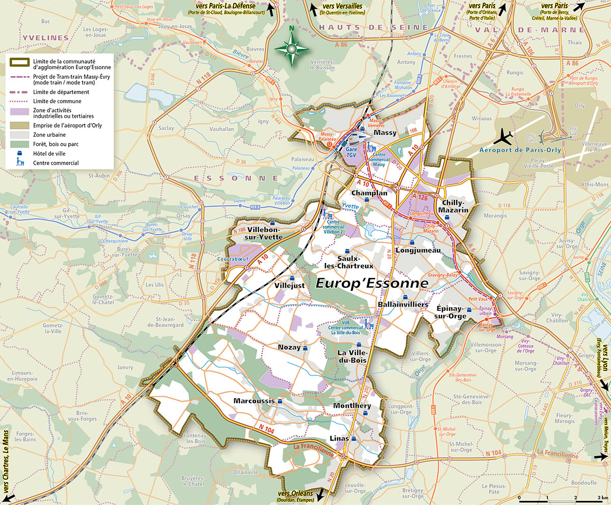 La communauté d'agglomération Europ'Essonne (91) en 2013 • Poussières d'Étoiles • Cartographie Fabrice Le Goff