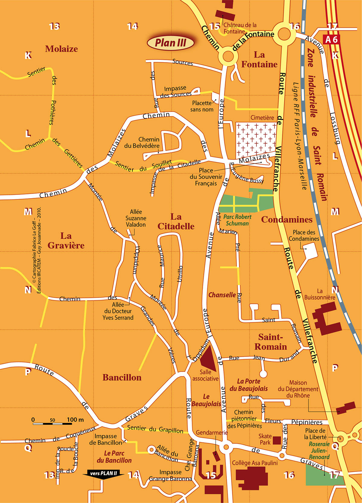 Plan de la commune d'Anse (69) • Éditions Ircatem • Cartographie Fabrice Le Goff