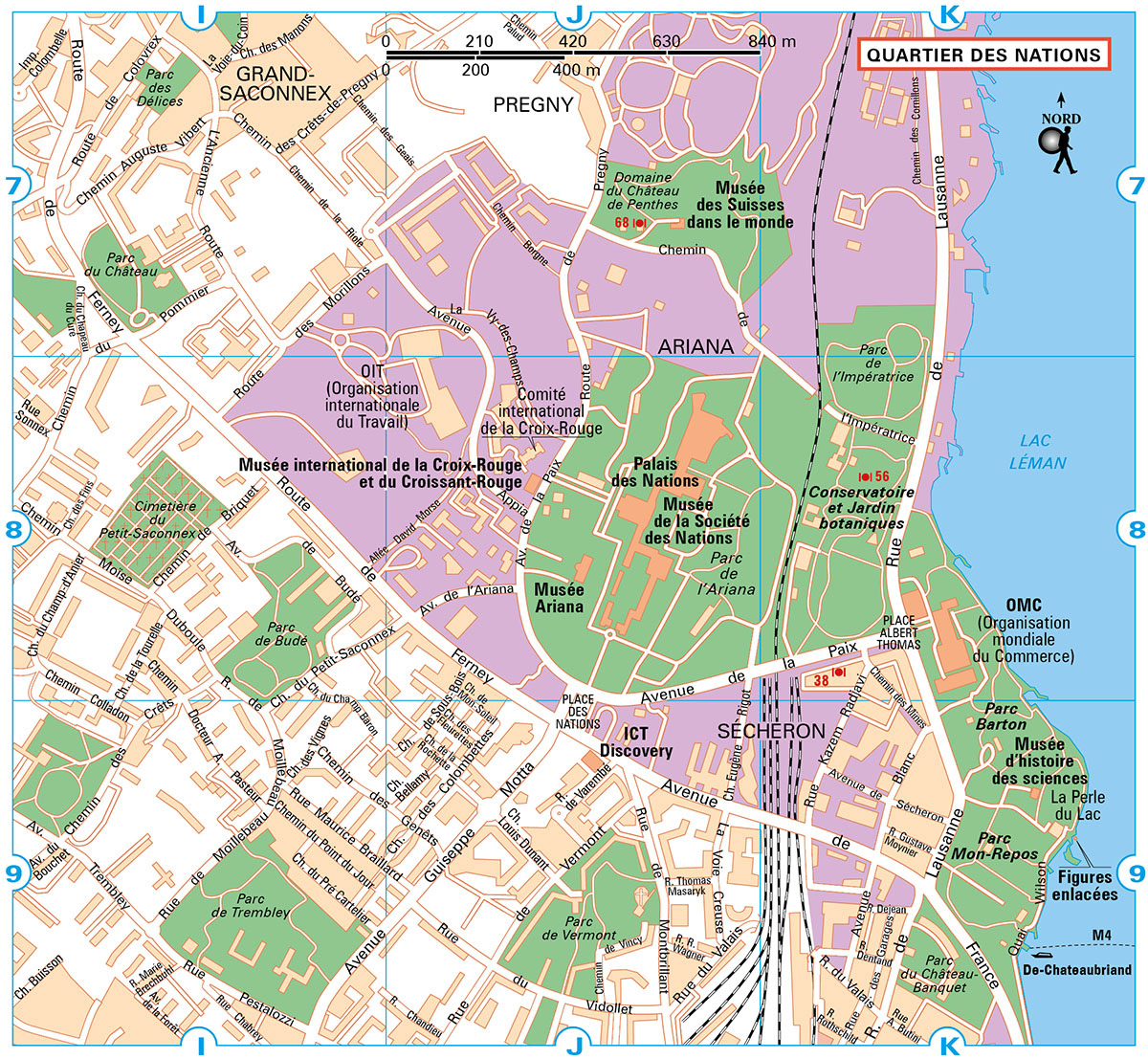 Genève, le quartier des Nations • Guide du Routard Genève • Hachette Partenariats • Cartographie Fabrice Le Goff