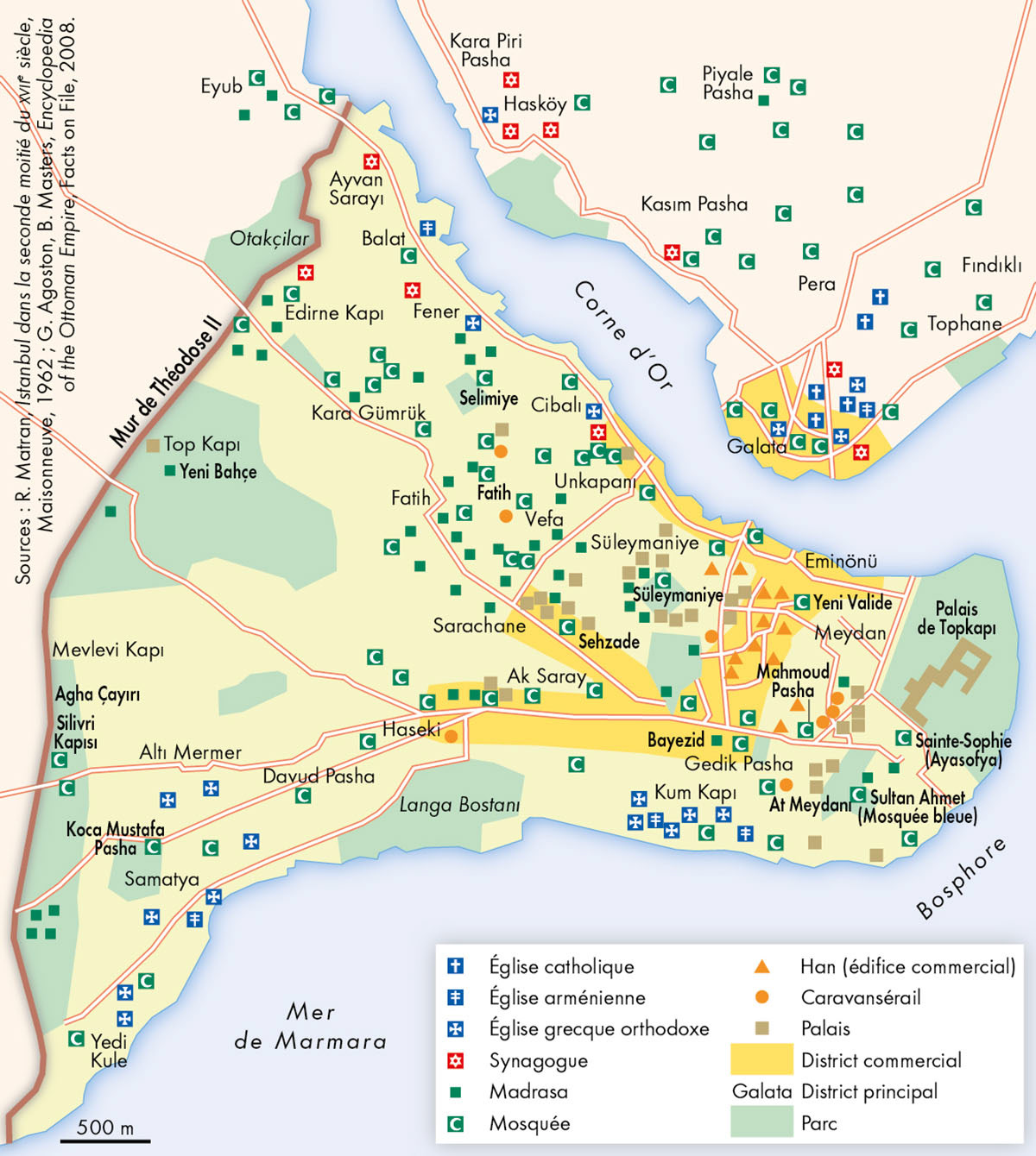 Constantinople au XVIIe siècle • Atlas historique du Moyen-Orient • Éditions Autrement • Cartographie Fabrice Le Goff