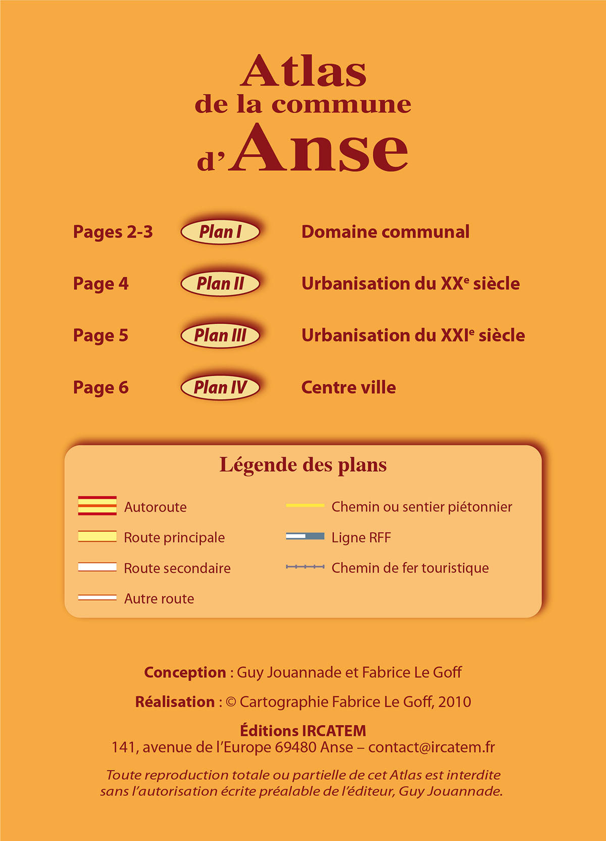 Plan de la commune d'Anse (69) • Éditions Ircatem • Cartographie Fabrice Le Goff