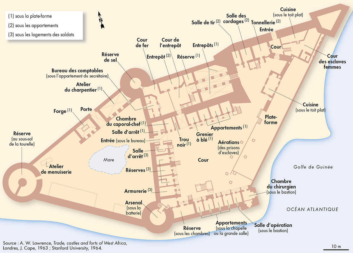 Le fort de traite de Cape Coast (Ghana) • Atlas des esclavages • Éditions Autrement • Cartographie Fabrice Le Goff