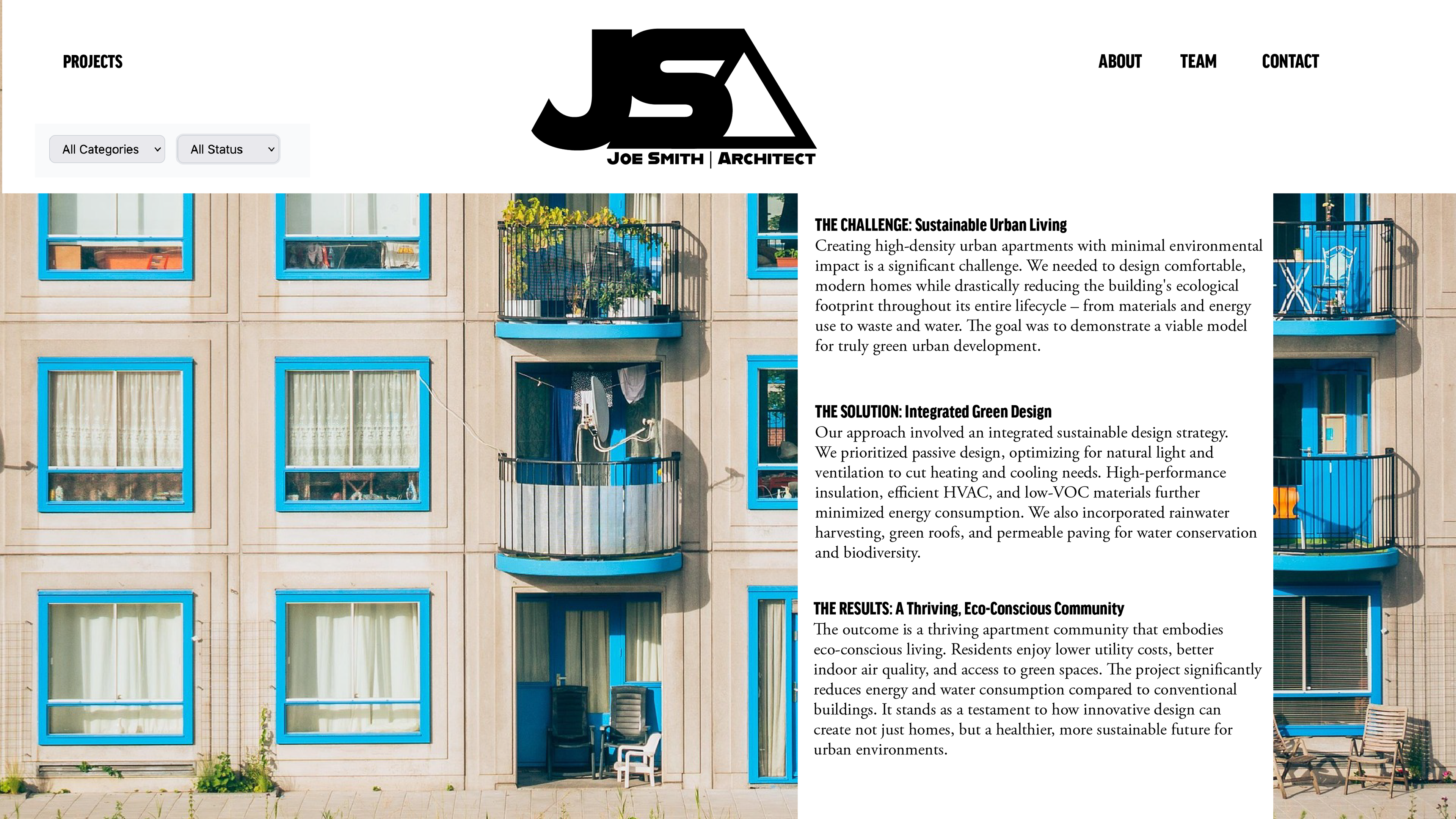 Website: Interios page design