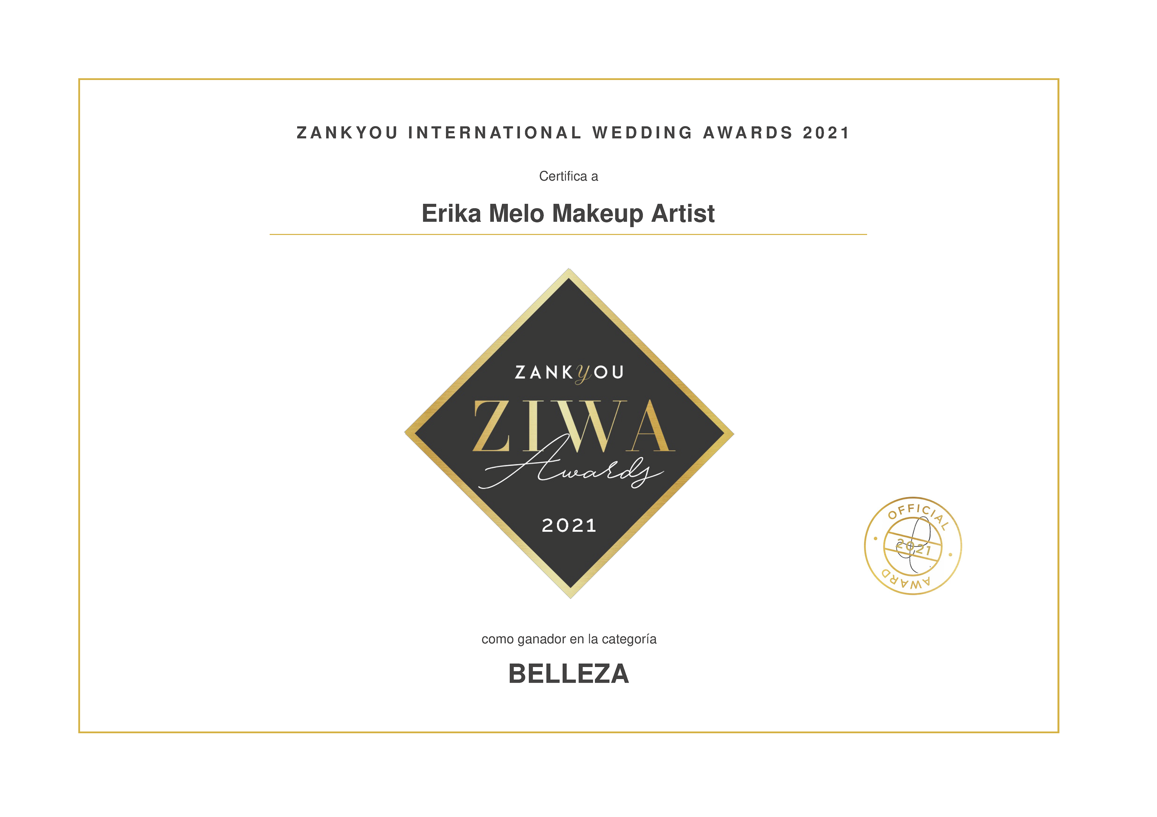 Ganadora en Maquillaje para Bodas 2021