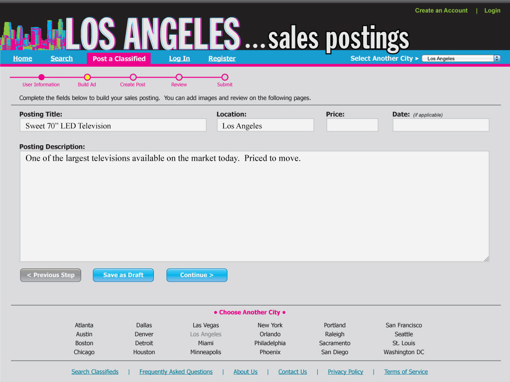 Generic Craigslist Website