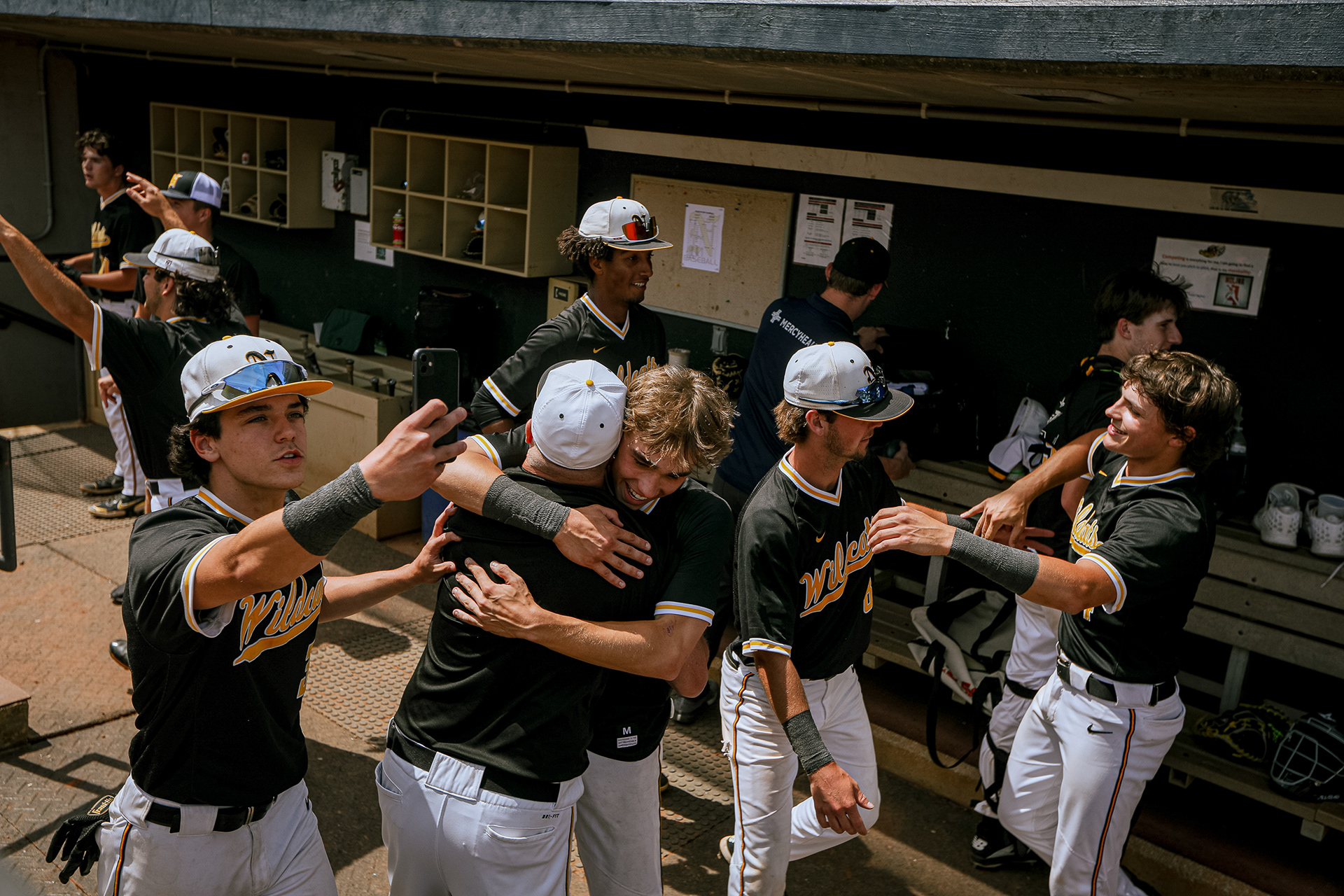 Northview Wildcats players celebrate winning 3-2 against the Kenston Bombers in the final inning at the OHSAA baseball state semifinals in Akron, Ohio on Friday, June 10, 2022. For Toledo Blade.