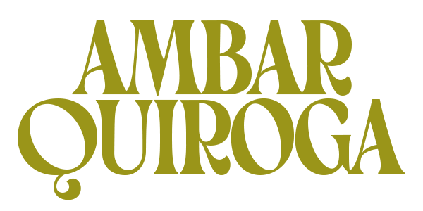 Green Text that says Ambar Quiroga
