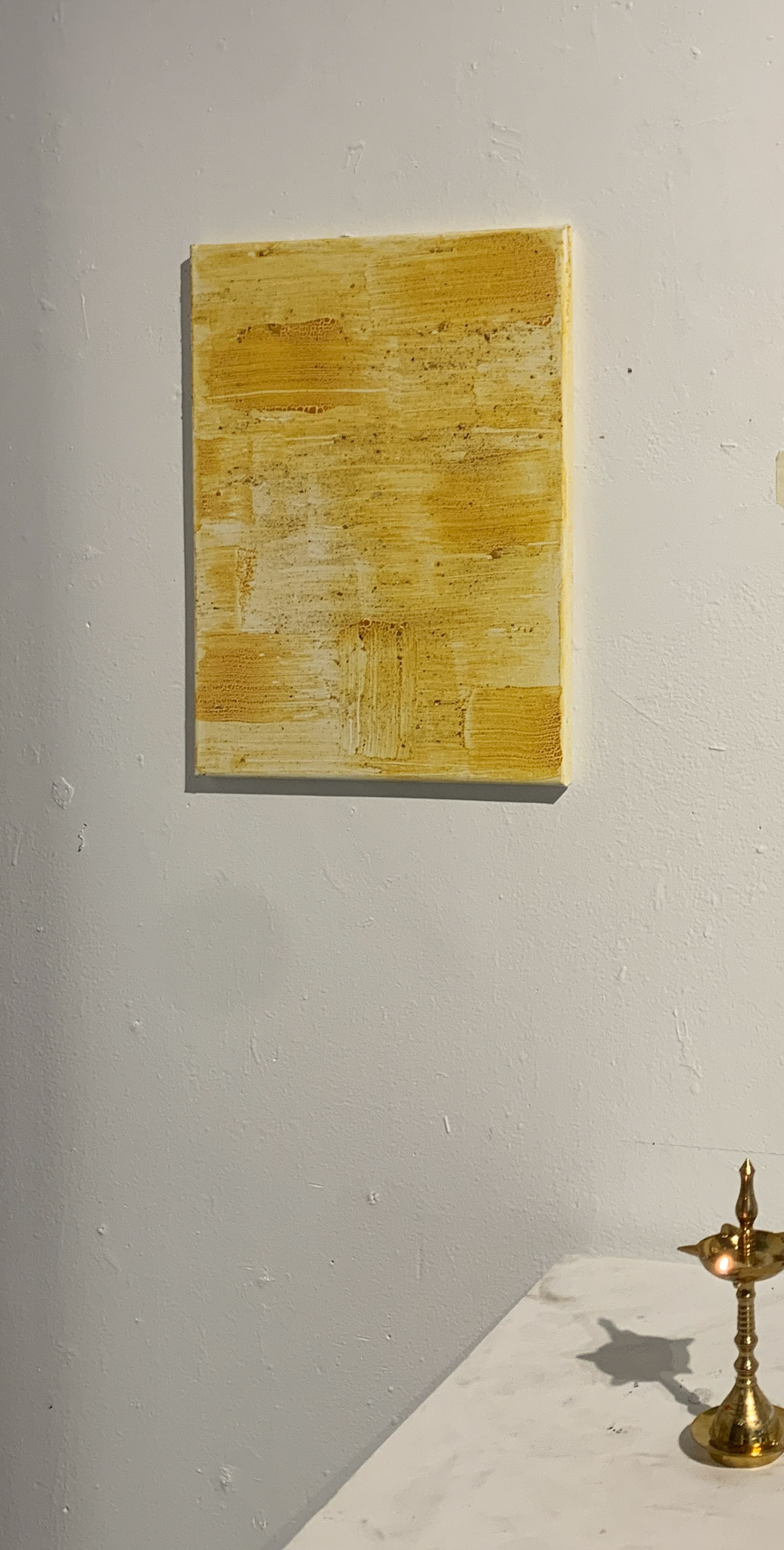 Golden Wounds (Turmeric mixed with rice paste, cardamom, cinnamon on Cotton Canvas)