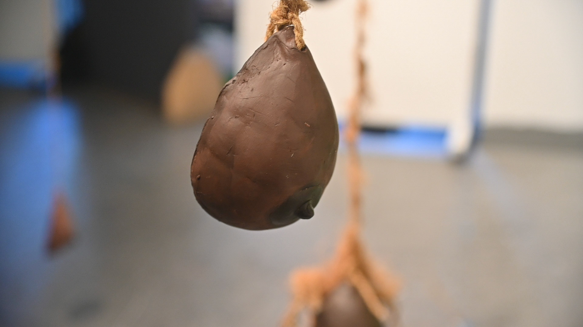 Tear-drop Shaped Clay Breasts Suspended
