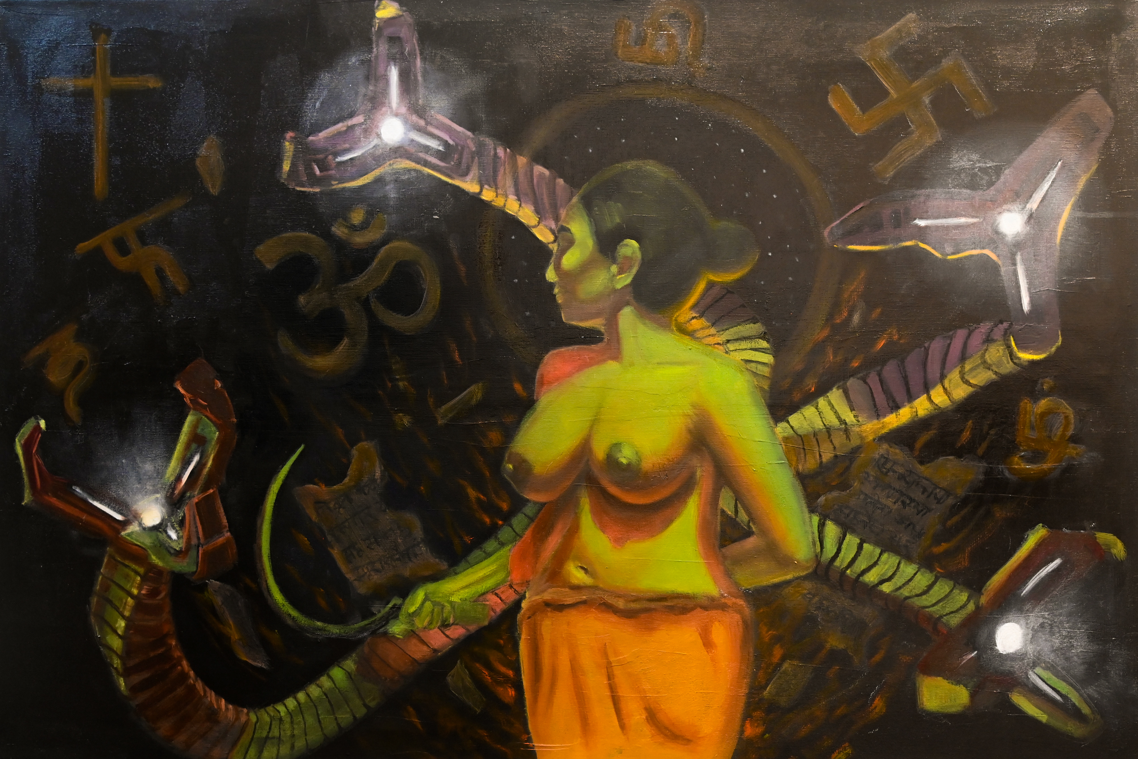 Untouchable; Unburned, 2025, Oil on Linen; 24 x 36 inches