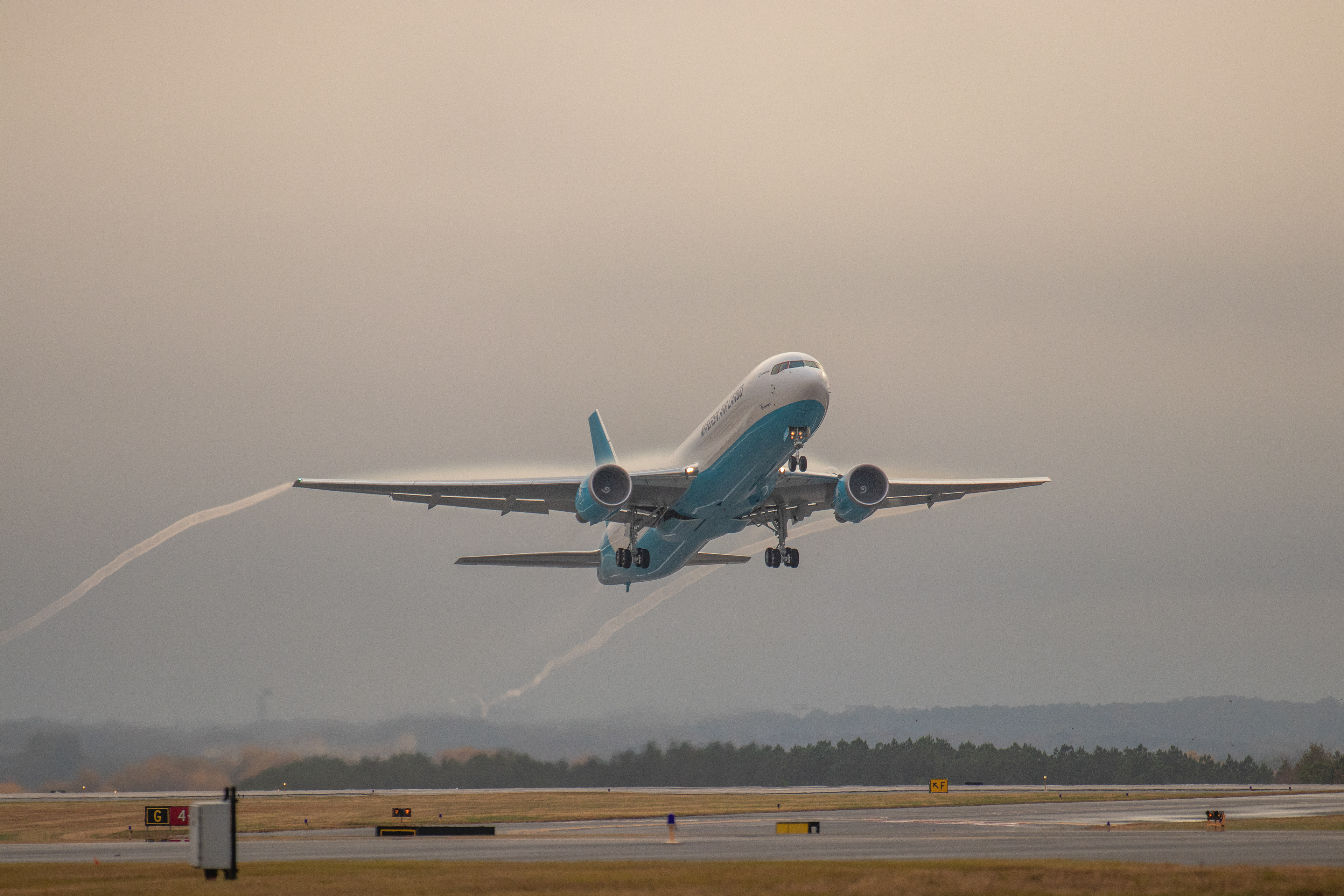 The first flight for Maersk Air Cargo at GSP.