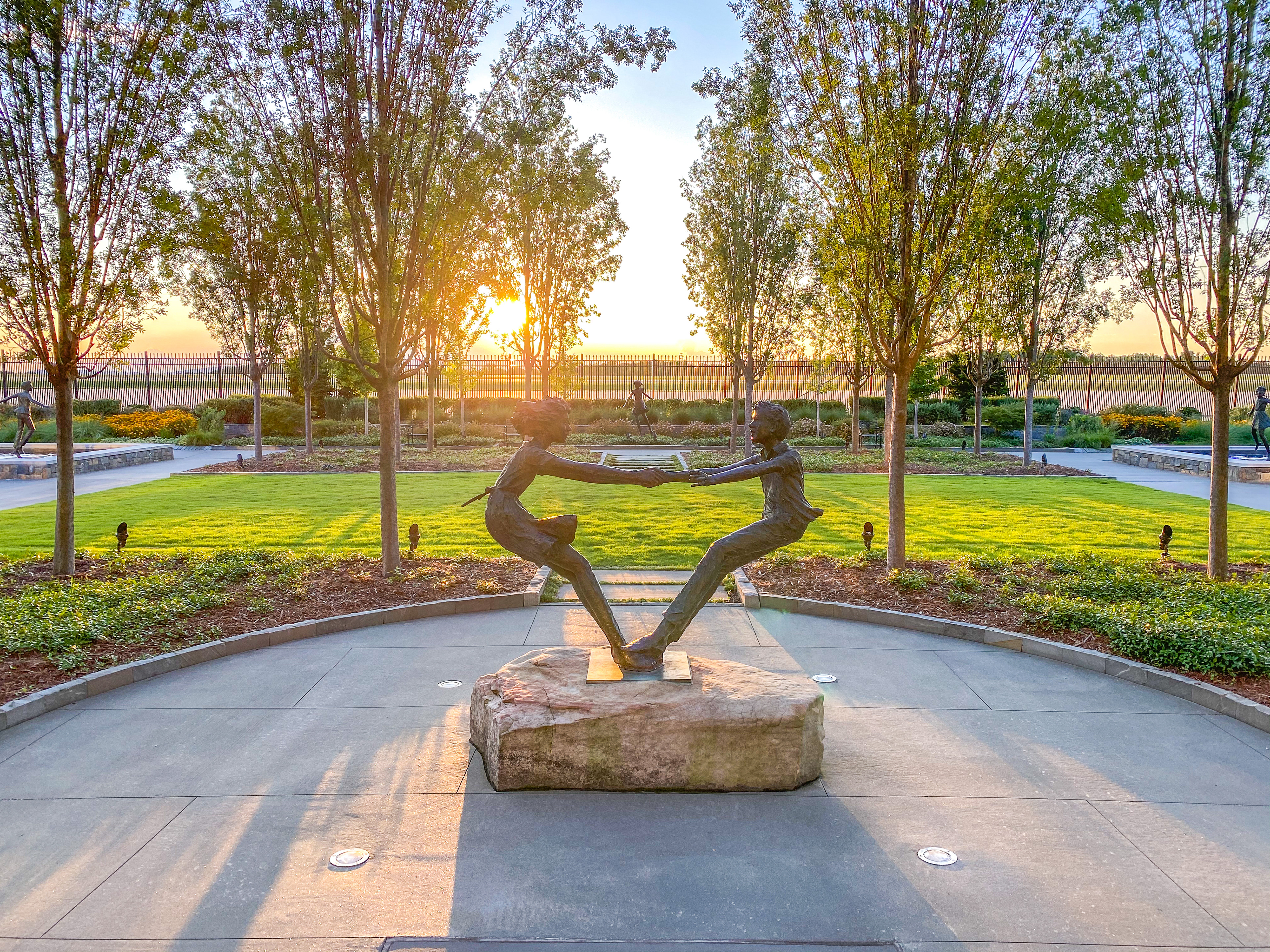 GSP's airside garden during sunset in the summer.