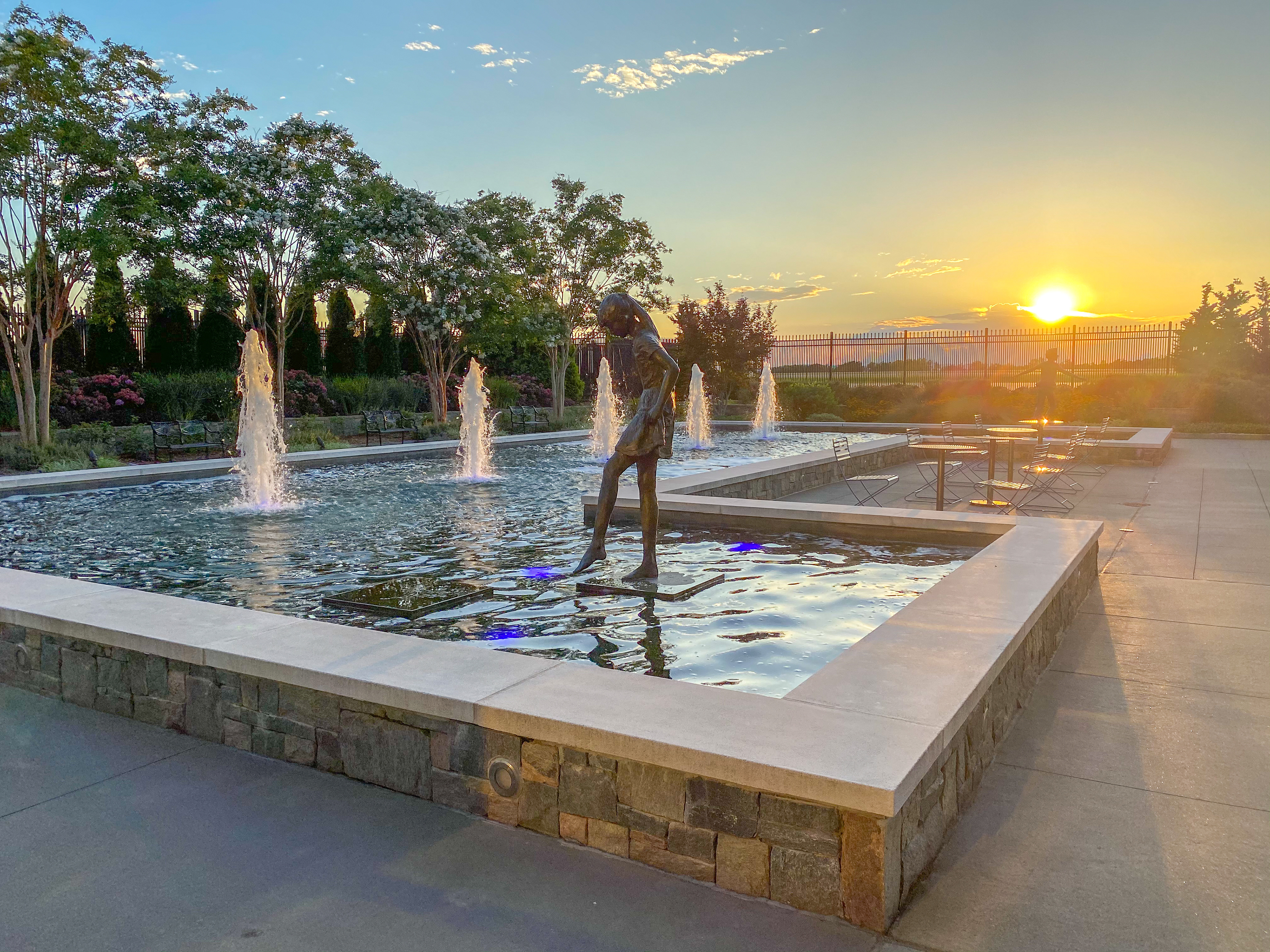 GSP's airside garden at sunset.