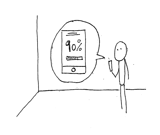 User checked the progress by mobile devices