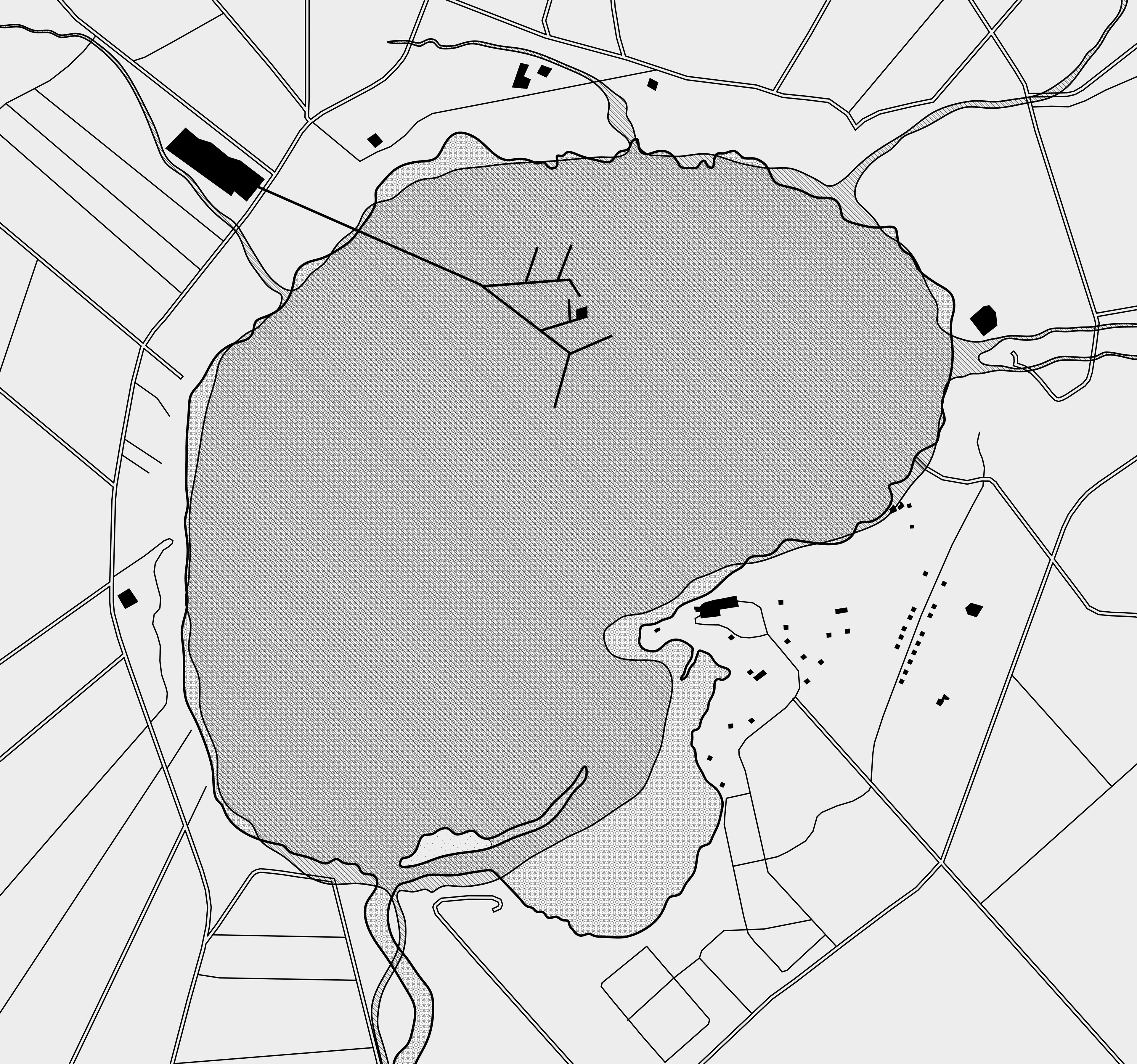 built conditions of Lake Peigneur, 1980