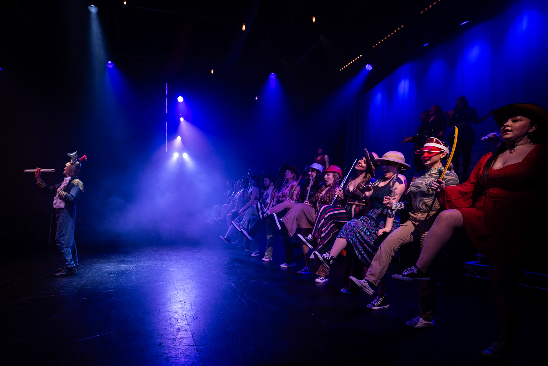 A series of work from a third year Musical Theatre production at Falmouth University. Pippin, written by Stephen Schwartz. © Luke Williams, 2024. All rights reserved.
